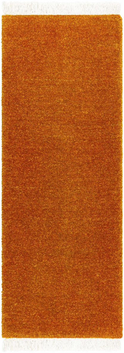 Charming Hand Loomed Solid Rust Wool Area Rug