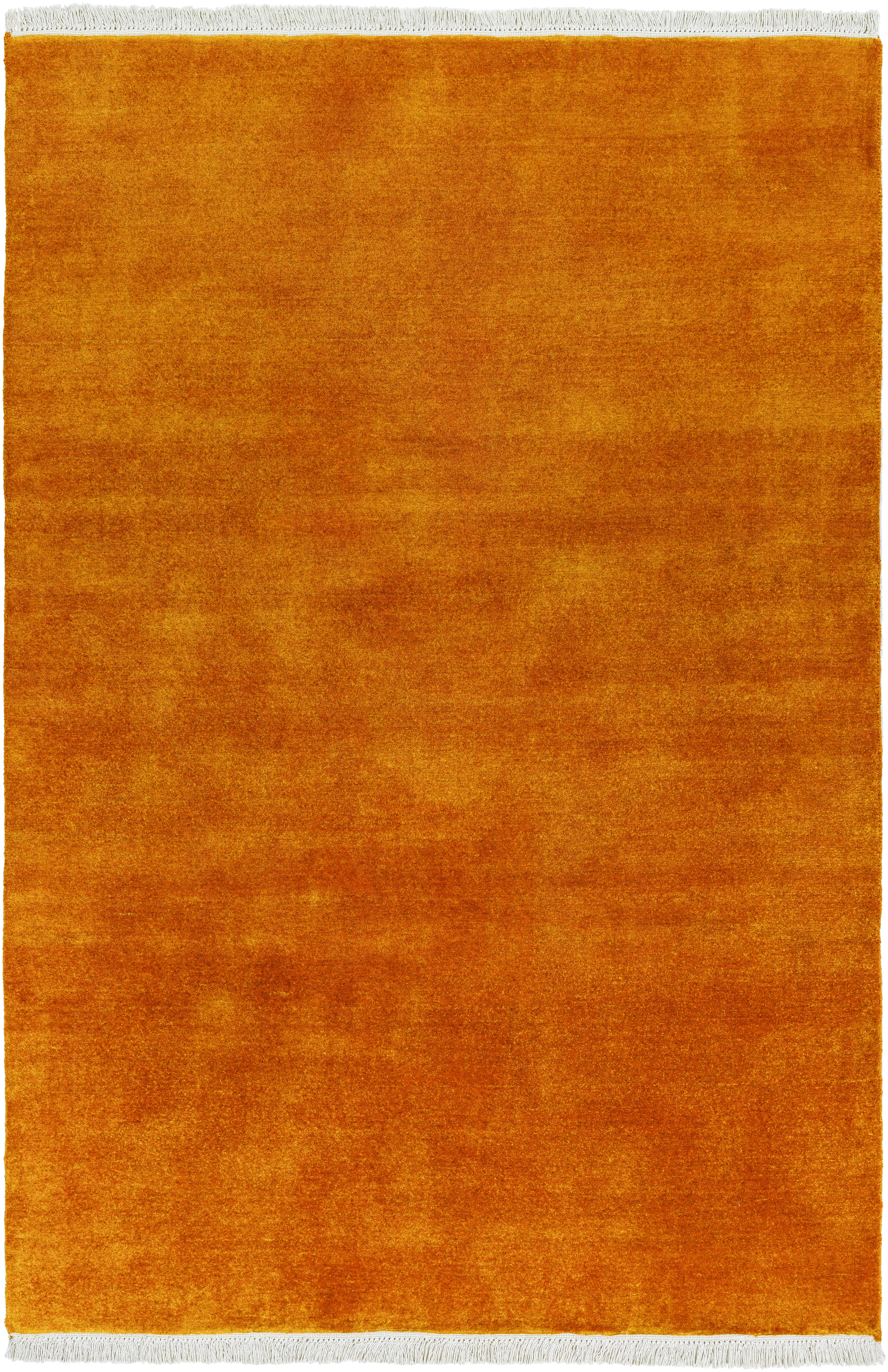 Charming Hand Loomed Solid Rust Wool Area Rug