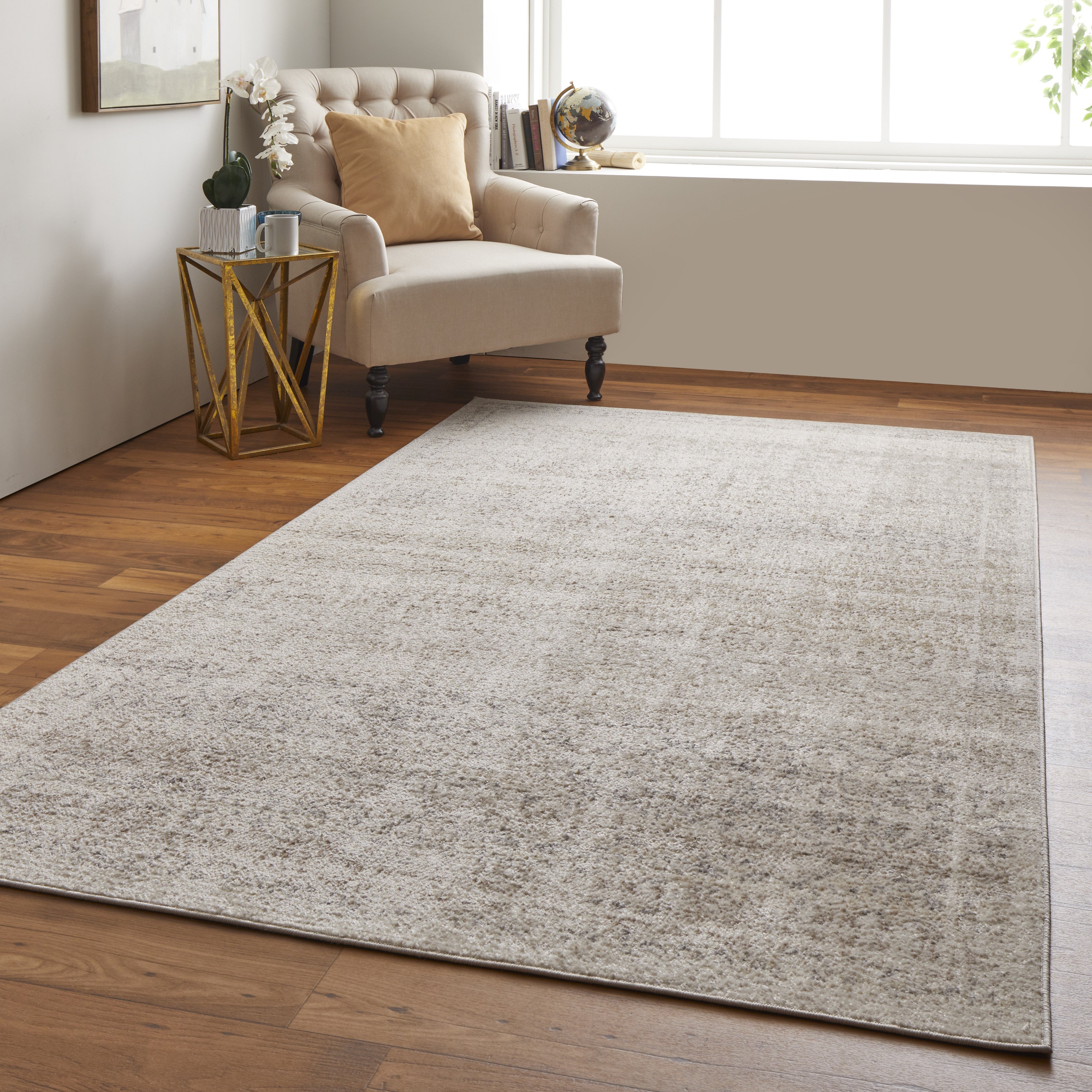 Camellia Transitional Floral & Botanical - Ivory/Tan/Gray