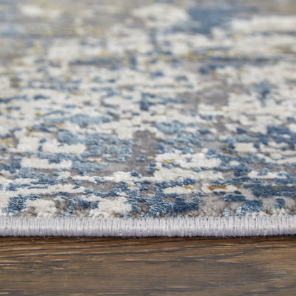 Cadiz Modern Abstract - Ivory/Tan/Blue Area Rug