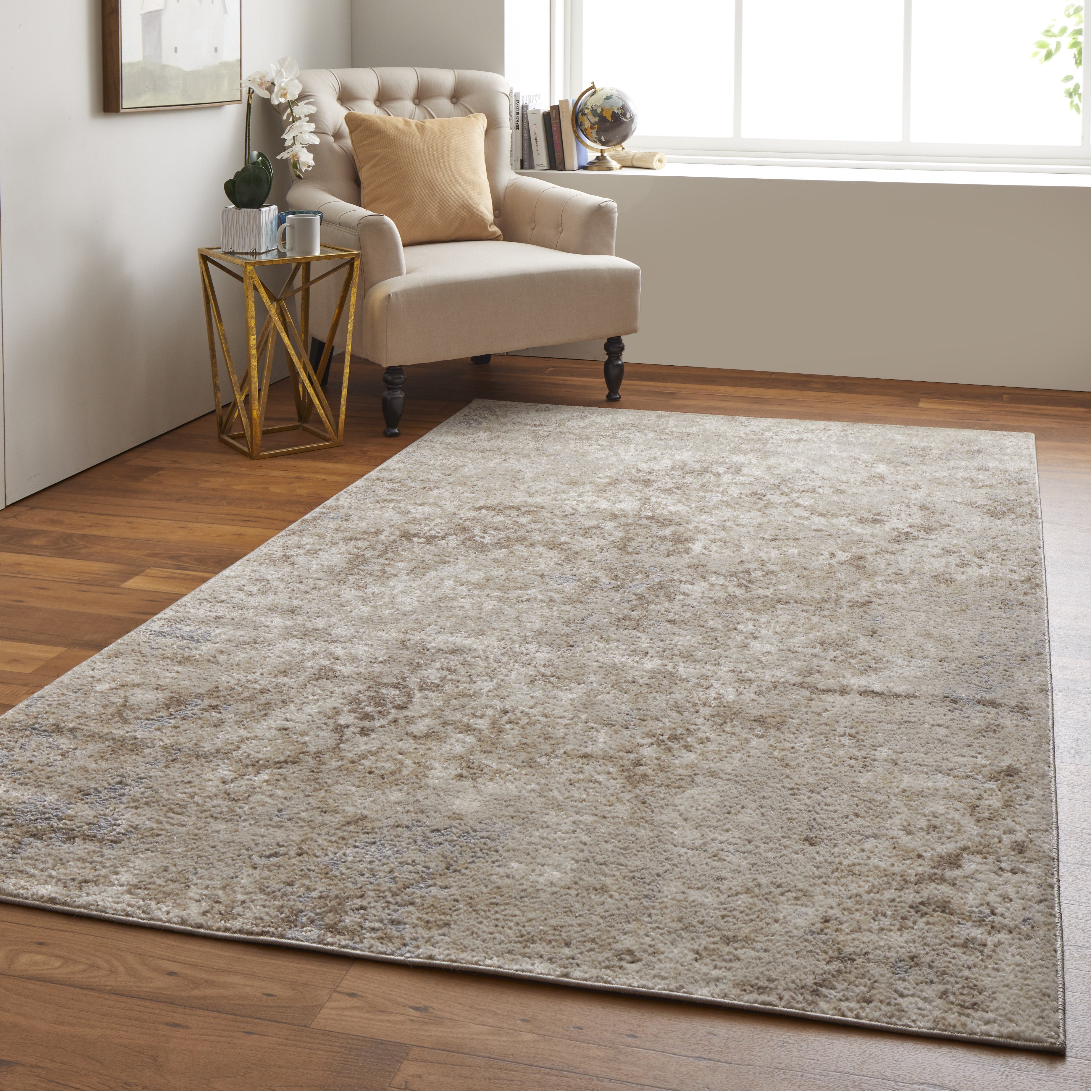 Camellia Transitional Abstract - Tan/Ivory
