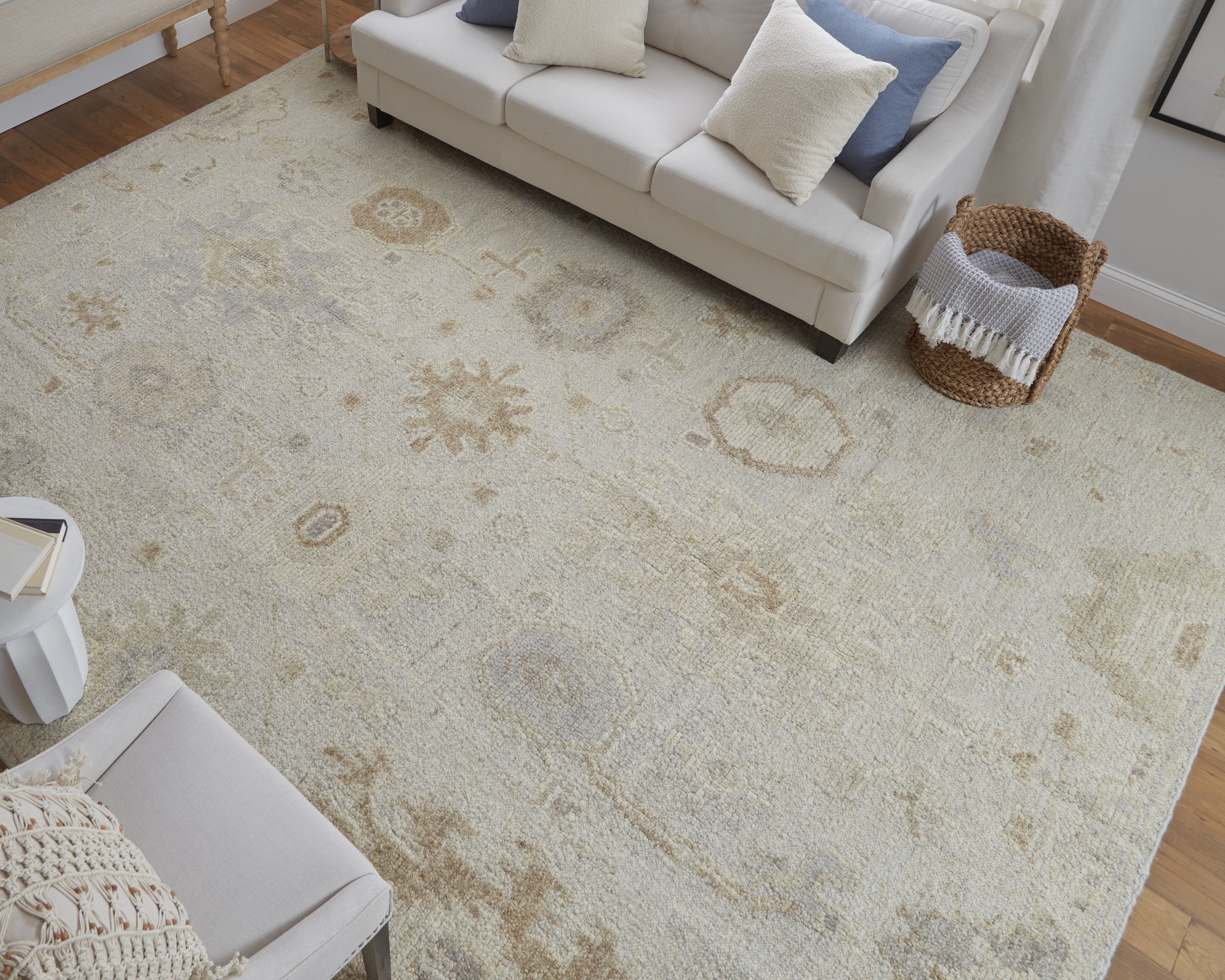 Grafton Transitional Floral & Botanical - Tan/Ivory/Orange Area Rug