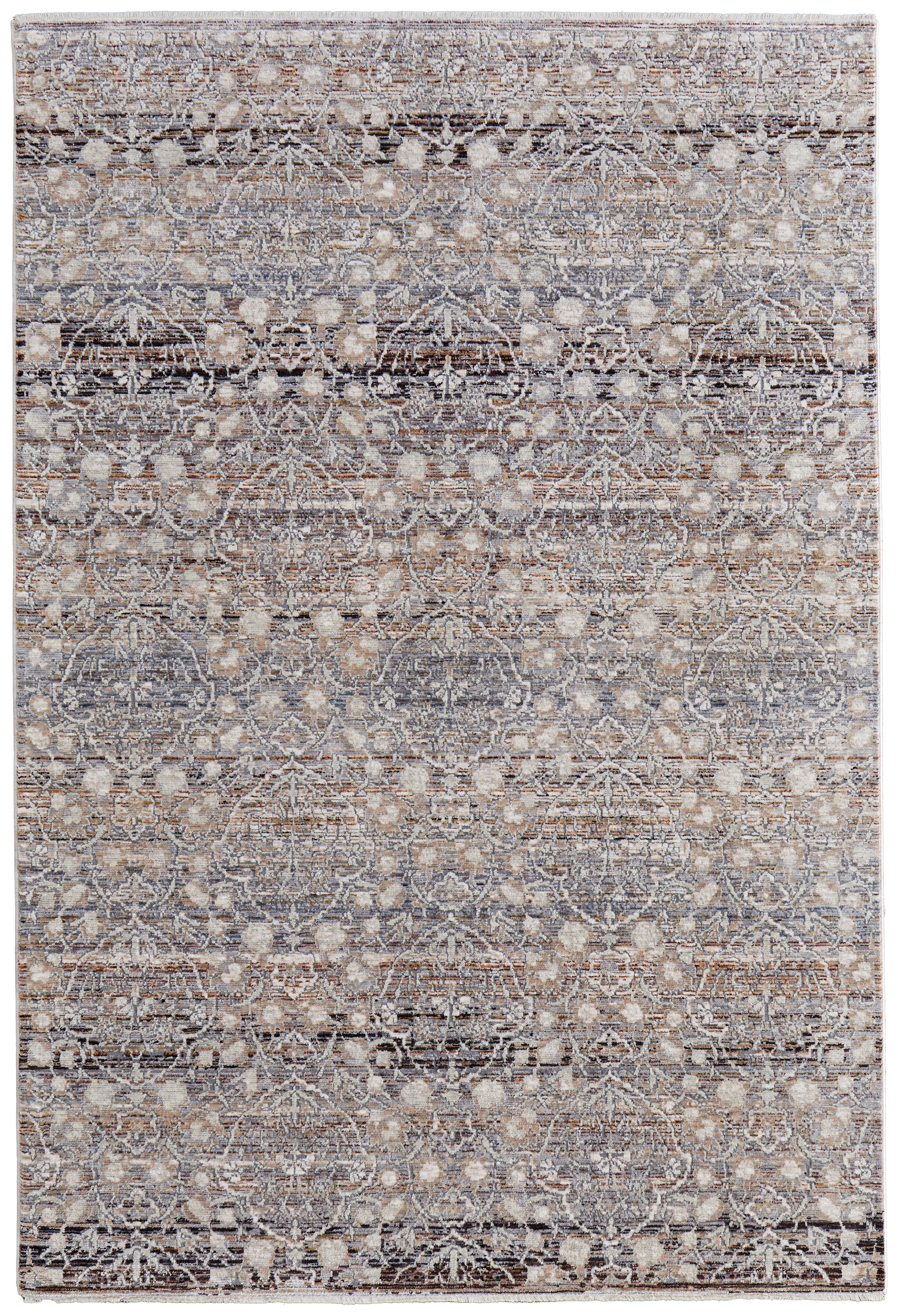 Caprio Transitional Damask - Gray/Ivory/Tan