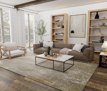 Aura Modern Abstract - Ivory/Gray/Gold Area Rug