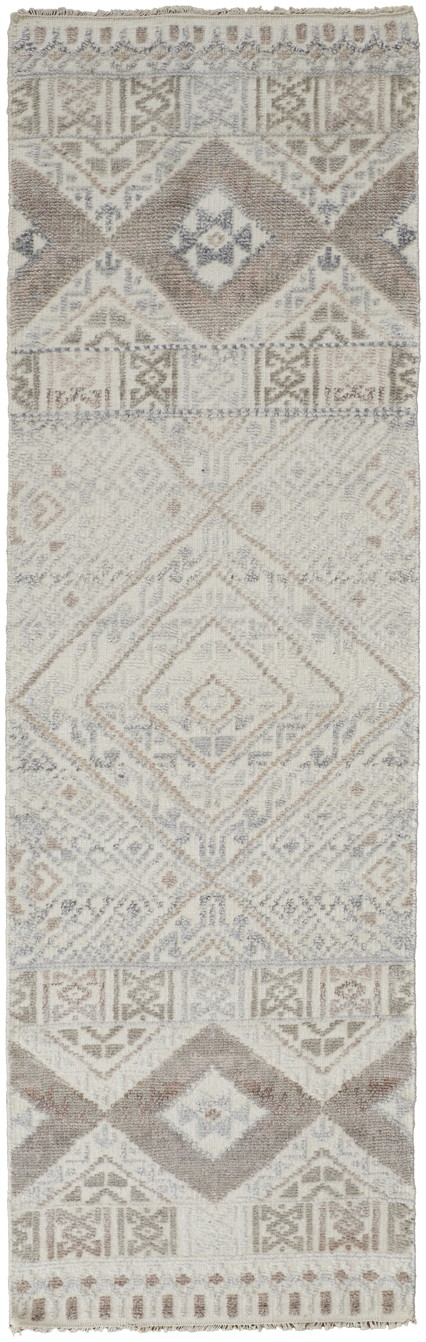 Payton Transitional Diamond - Gray/Ivory/Pink