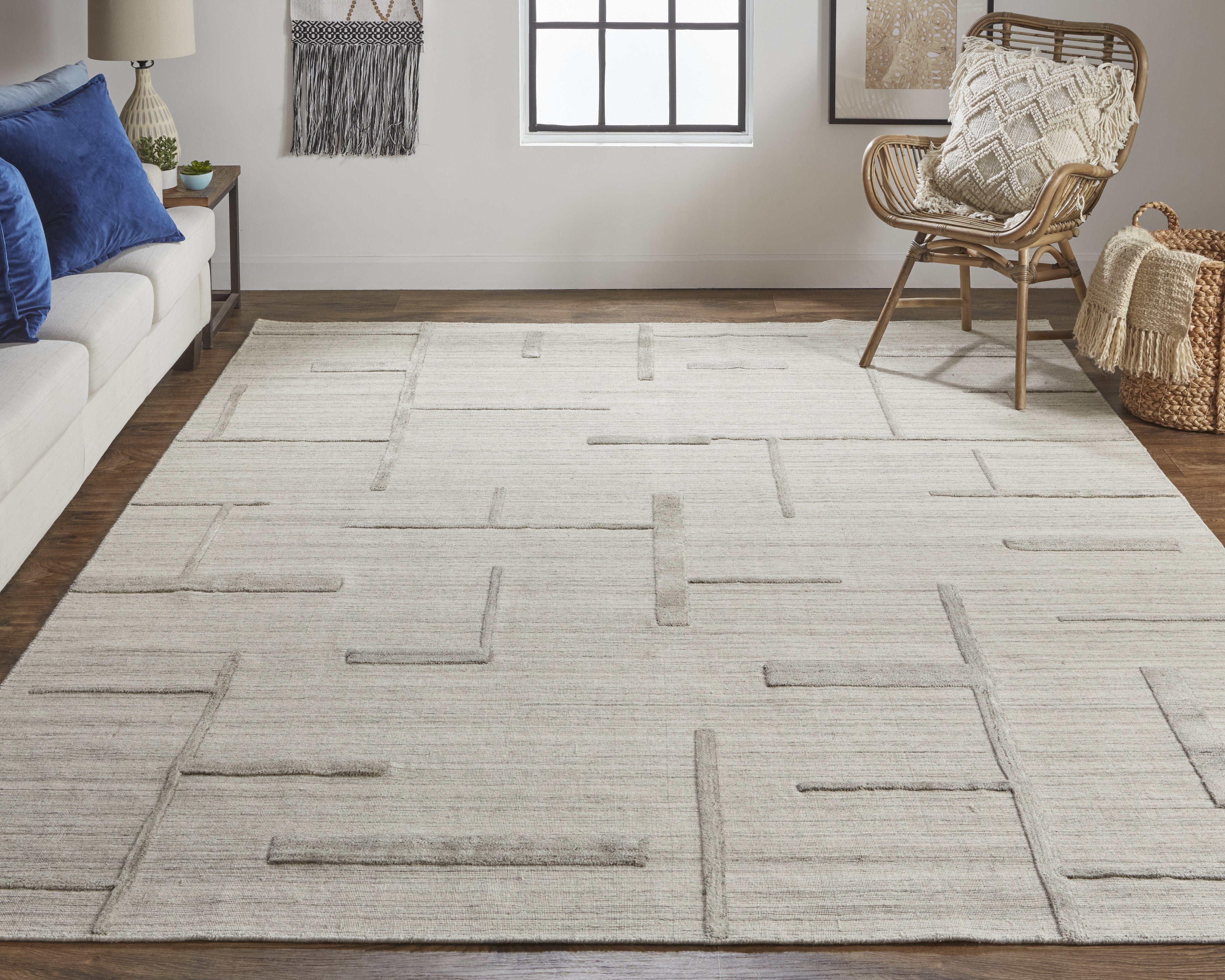 Longridge Modern Geometric - Ivory/Tan Area Rug