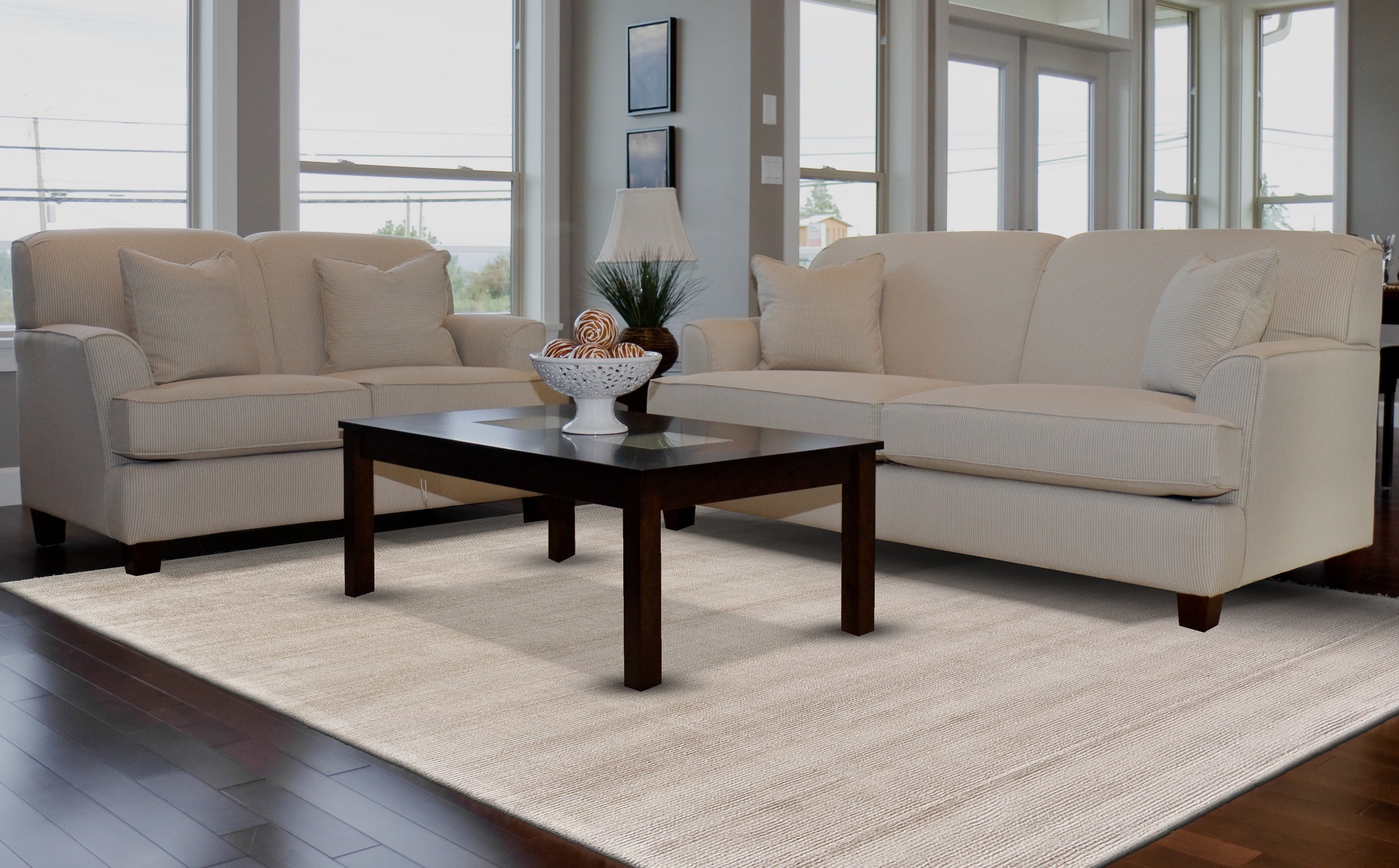 Batisse Modern Solid - Ivory/Taupe Area Rug