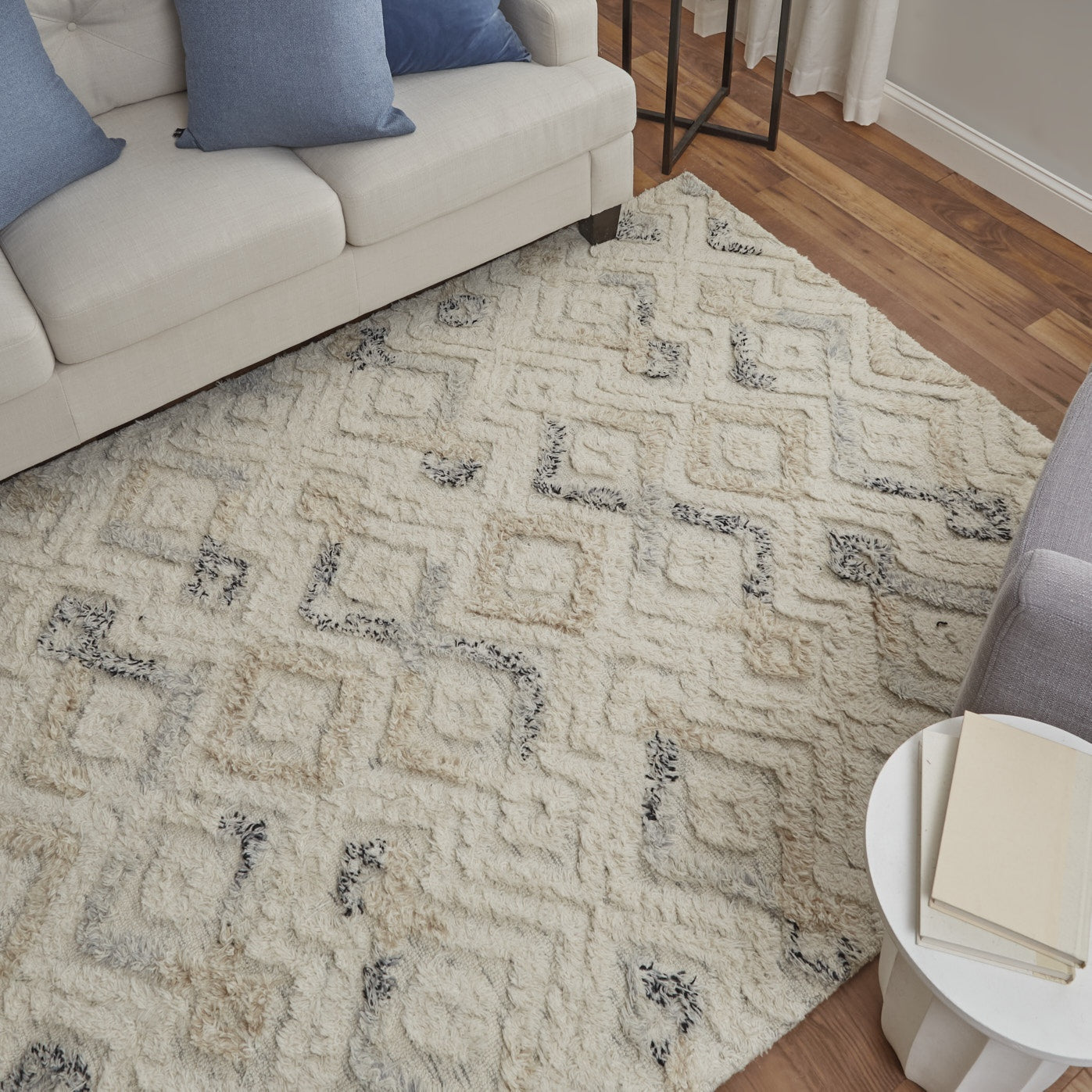 Anica Transitional Moroccan - Ivory/Gray/Black Area Rug