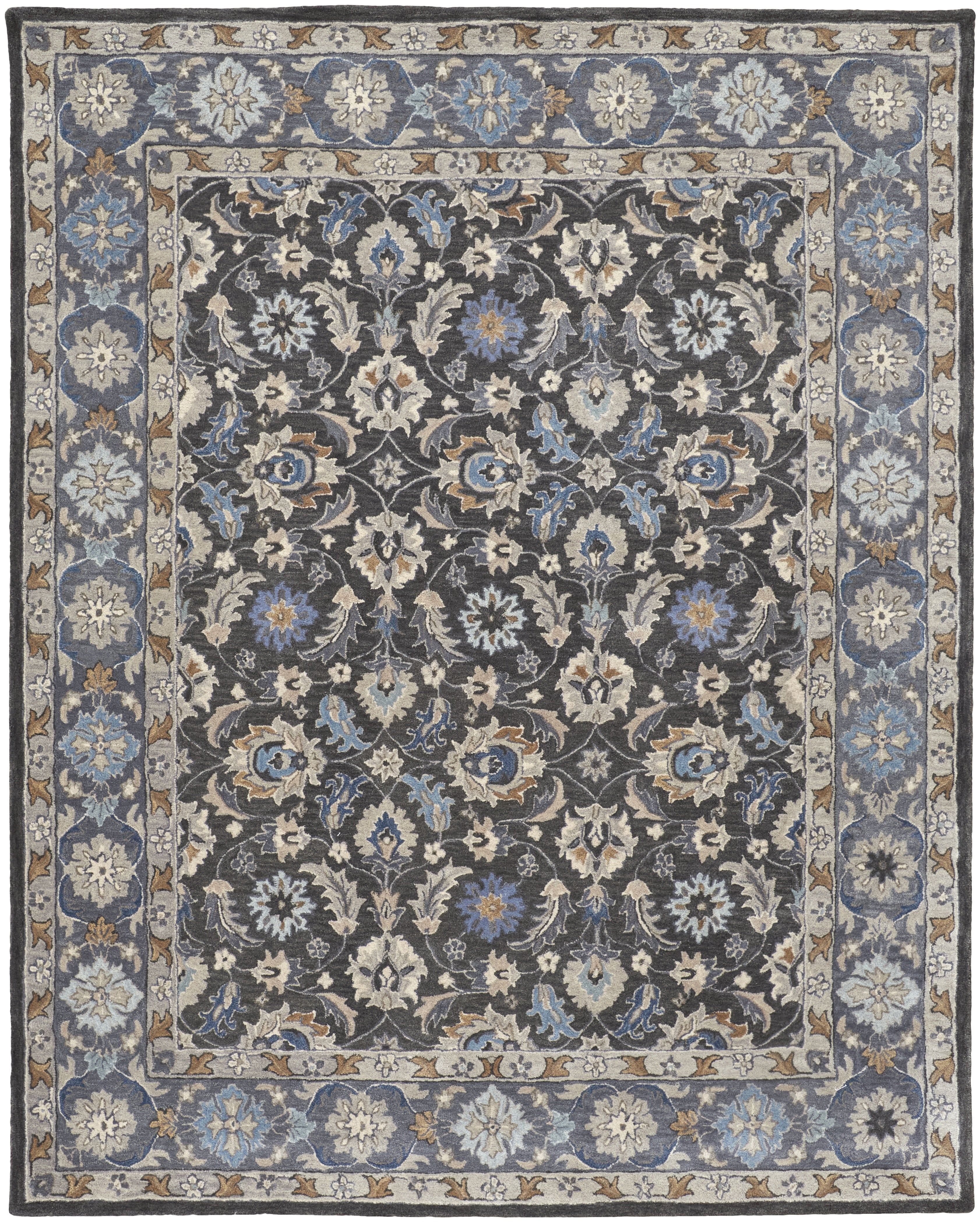 Rylan Transitional Oriental - Taupe/Blue/Ivory Area Rug