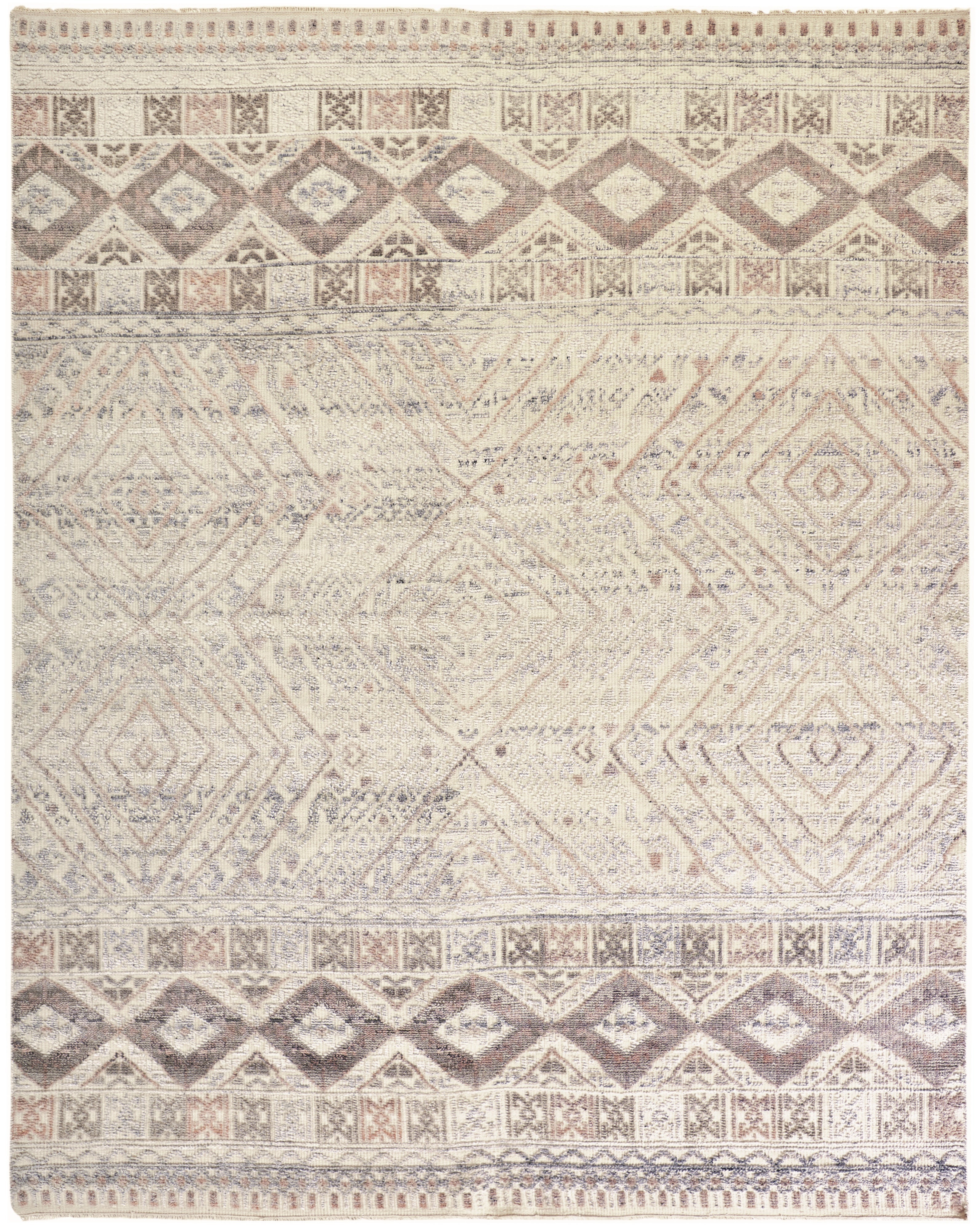 Payton Transitional Diamond - Gray/Ivory/Pink