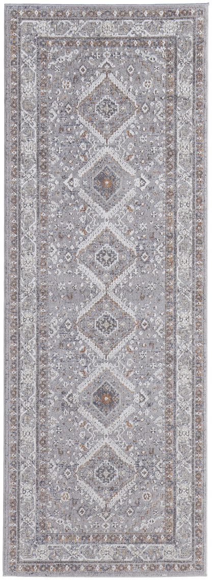 Francisco Transitional Medallion - Gray/Orange/Ivory Area Rug