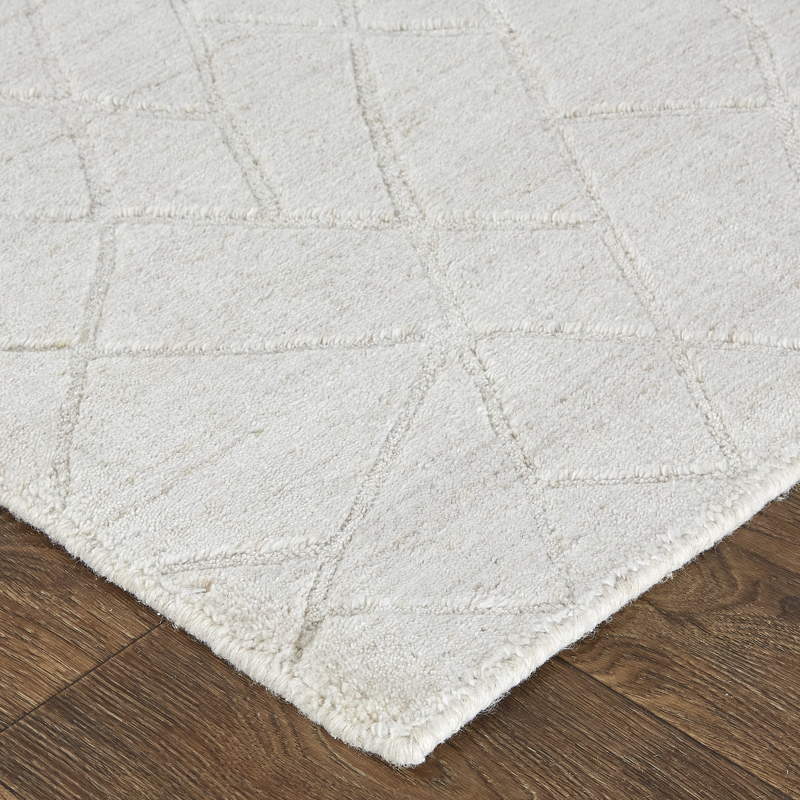 Redford Transitional Solid - Ivory/Gray Area Rug