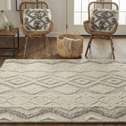 Anica Transitional Geometric - Ivory/Taupe/Gray Area Rug
