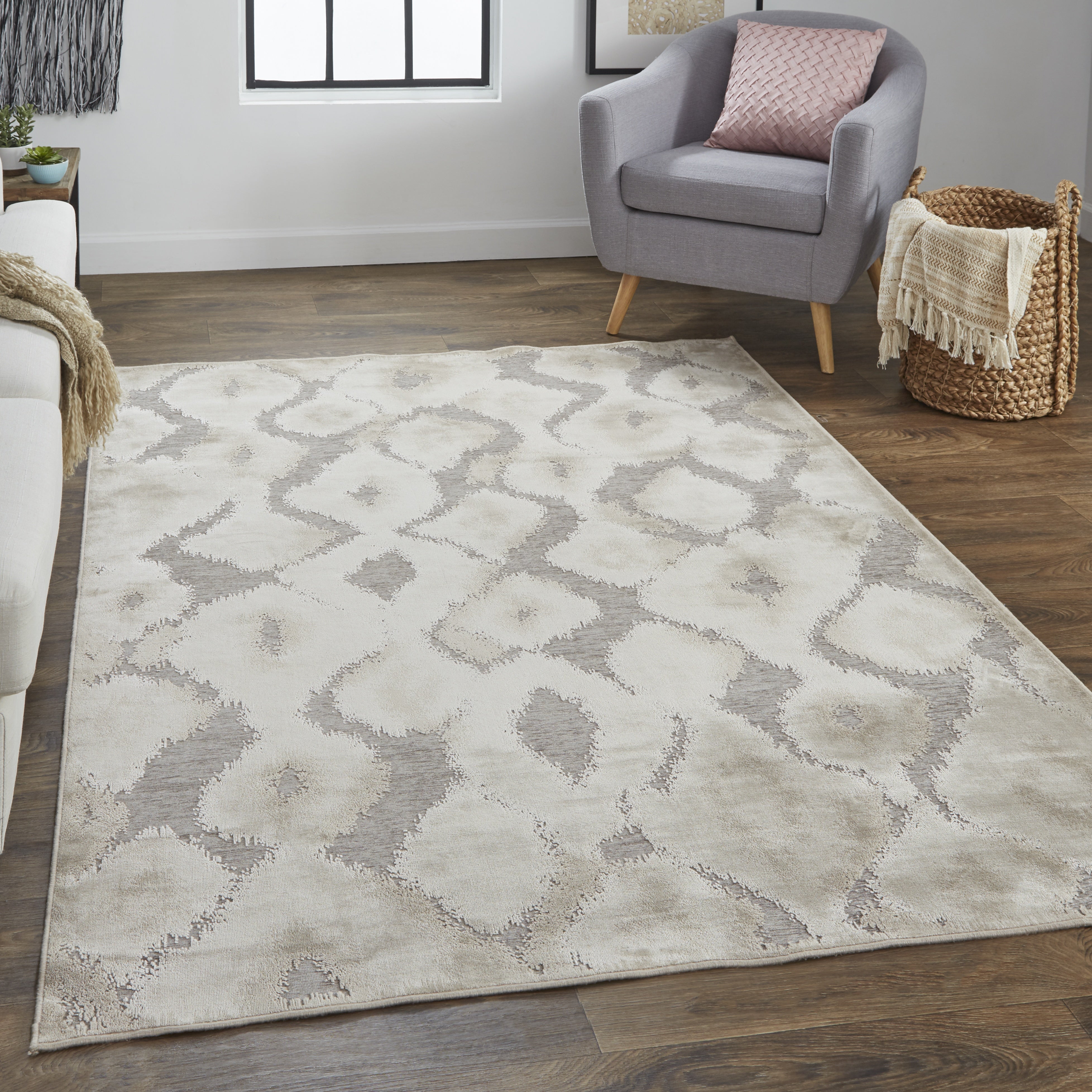 Saphir Zam Modern Abstract - Ivory/Gray/Taupe