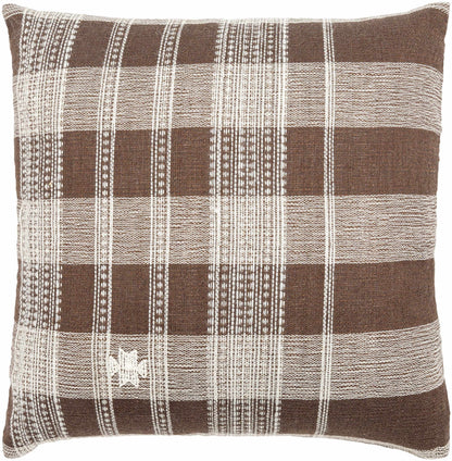 Zen Brown Striped Throw Pillow