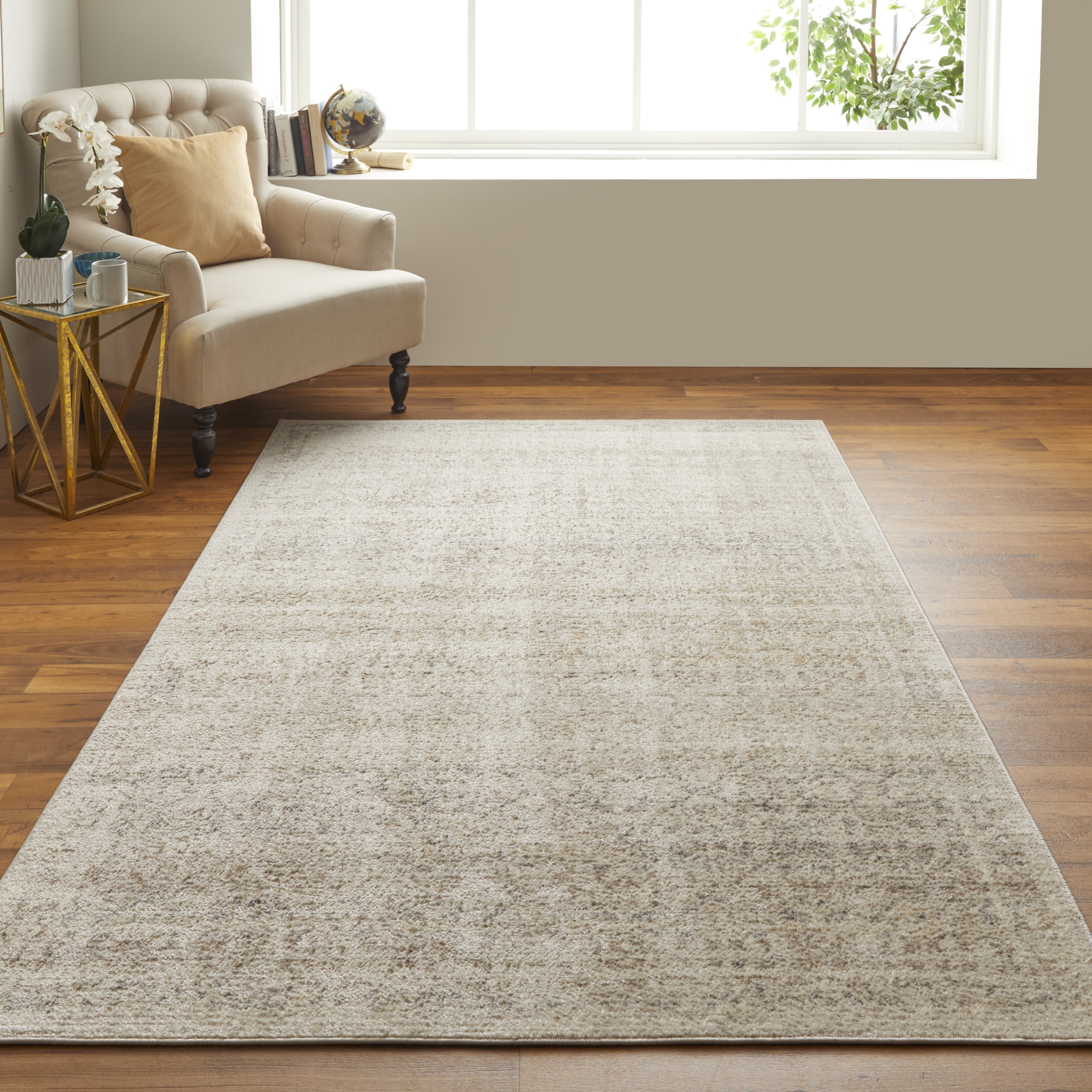 Camellia Transitional Floral & Botanical - Ivory/Tan/Gray