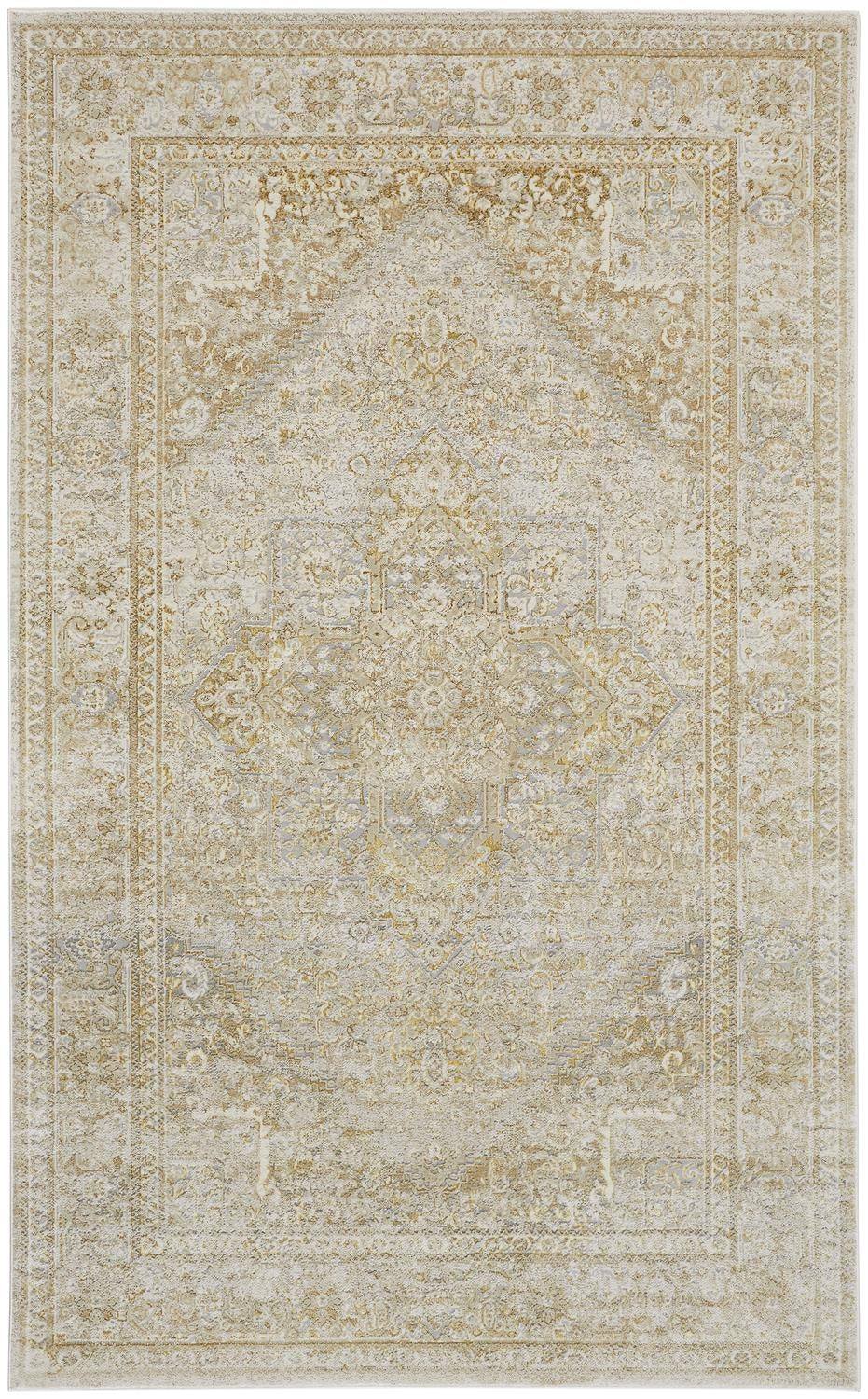Aura Modern Oriental - Ivory/Gold Area Rug