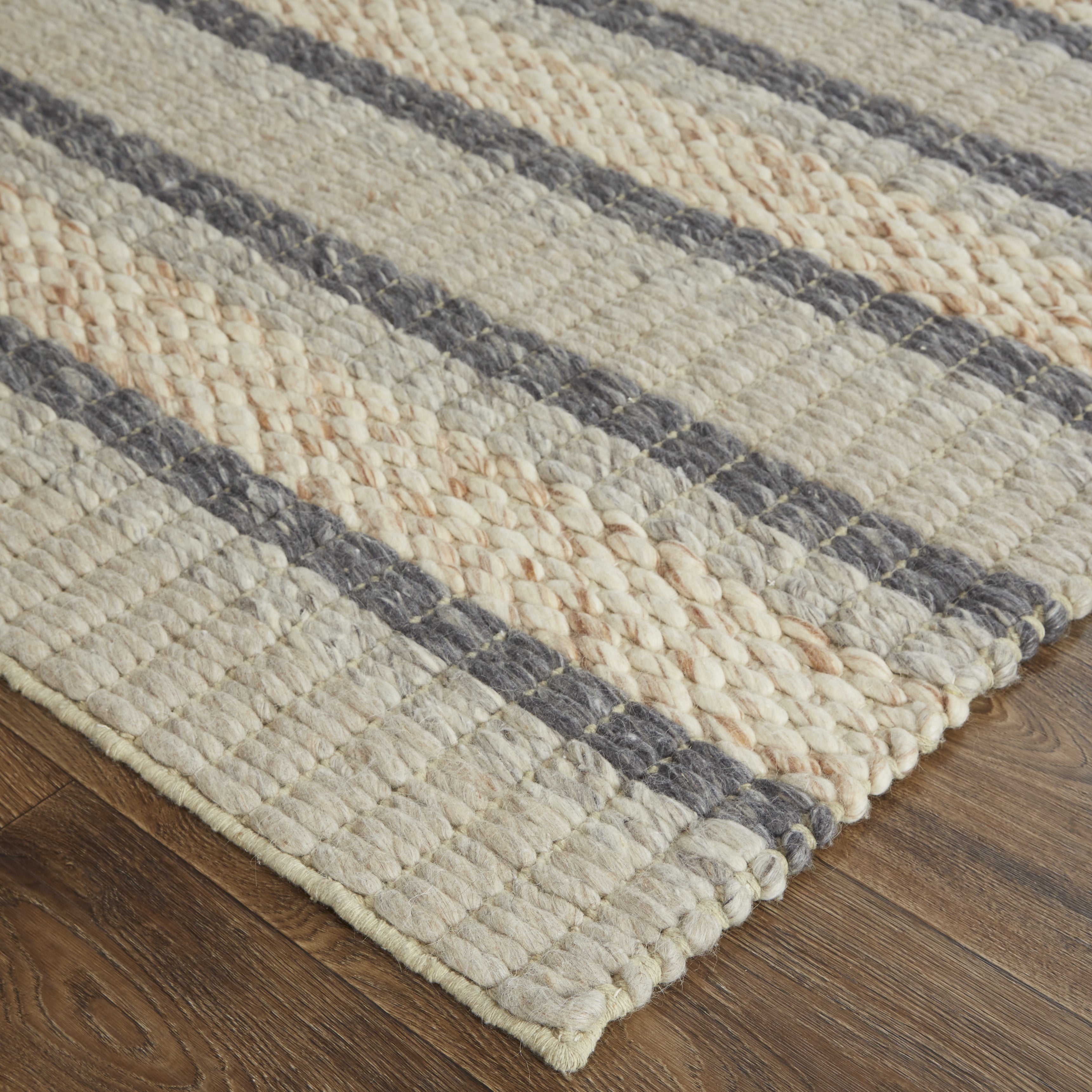 Berkeley Transitional Stripes - Ivory/Tan/Gray Area Rug