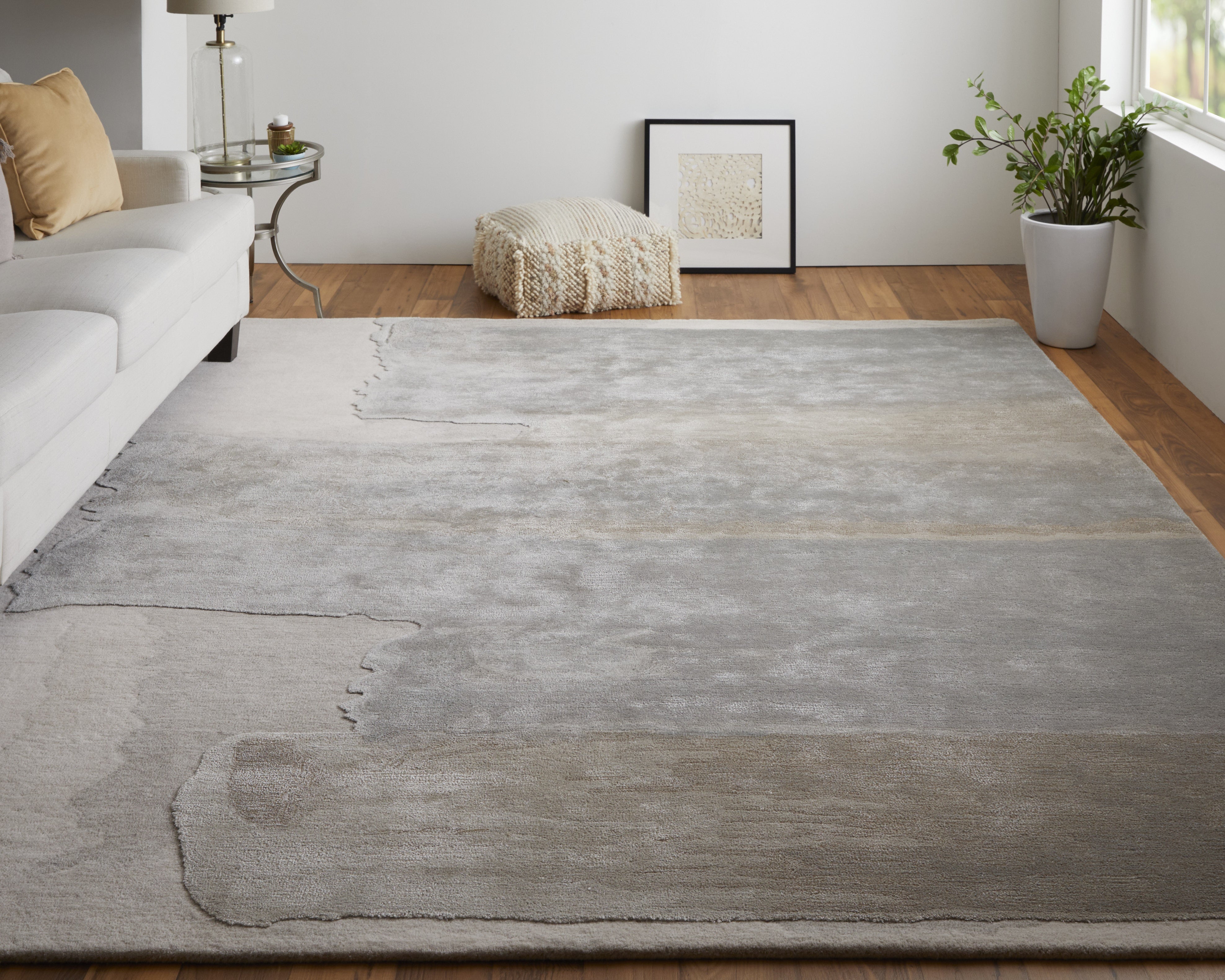 Anya Transitional Abstract - Ivory/Gray Area Rug