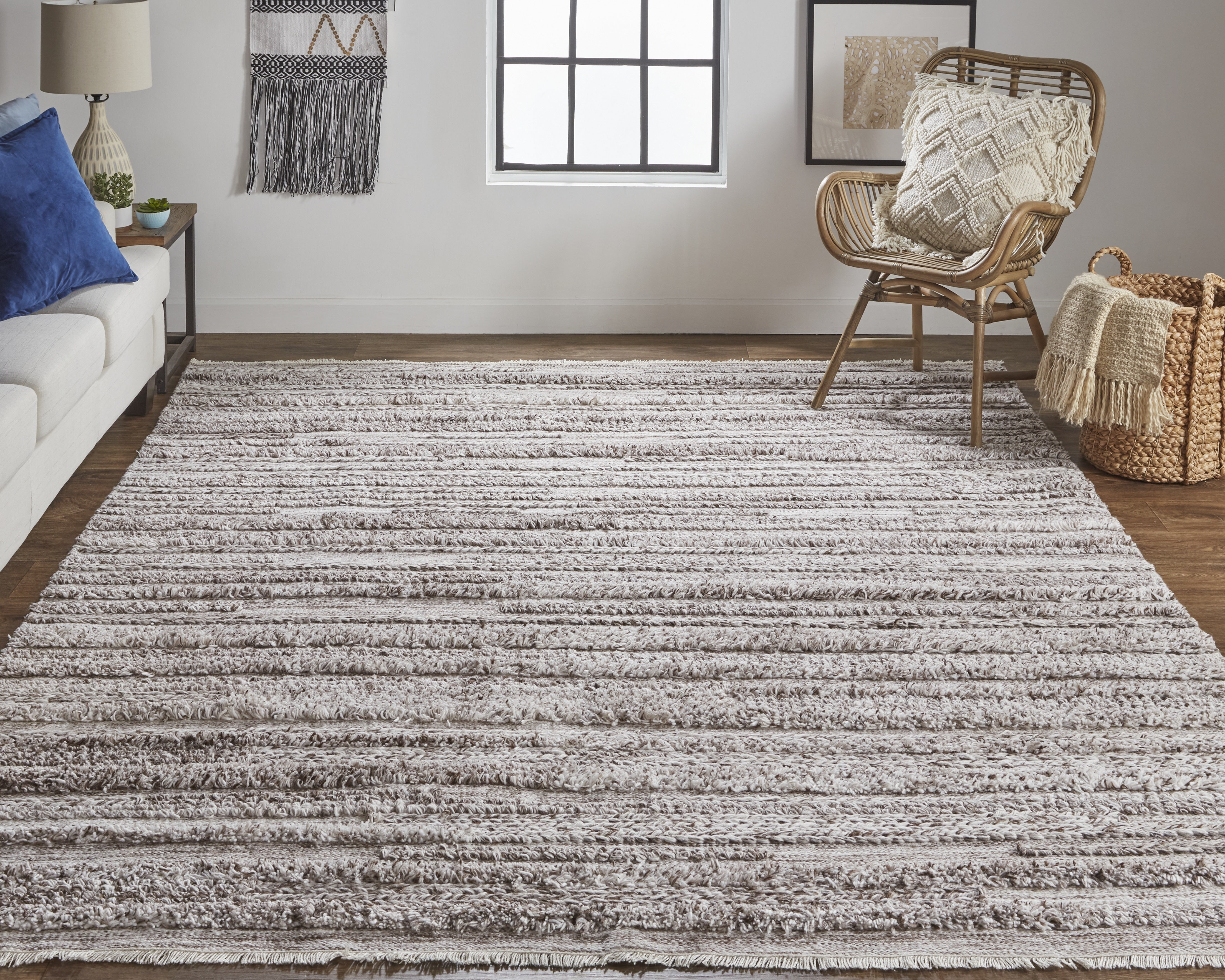 Alden Transitional Stripes - Taupe/Brown/Ivory