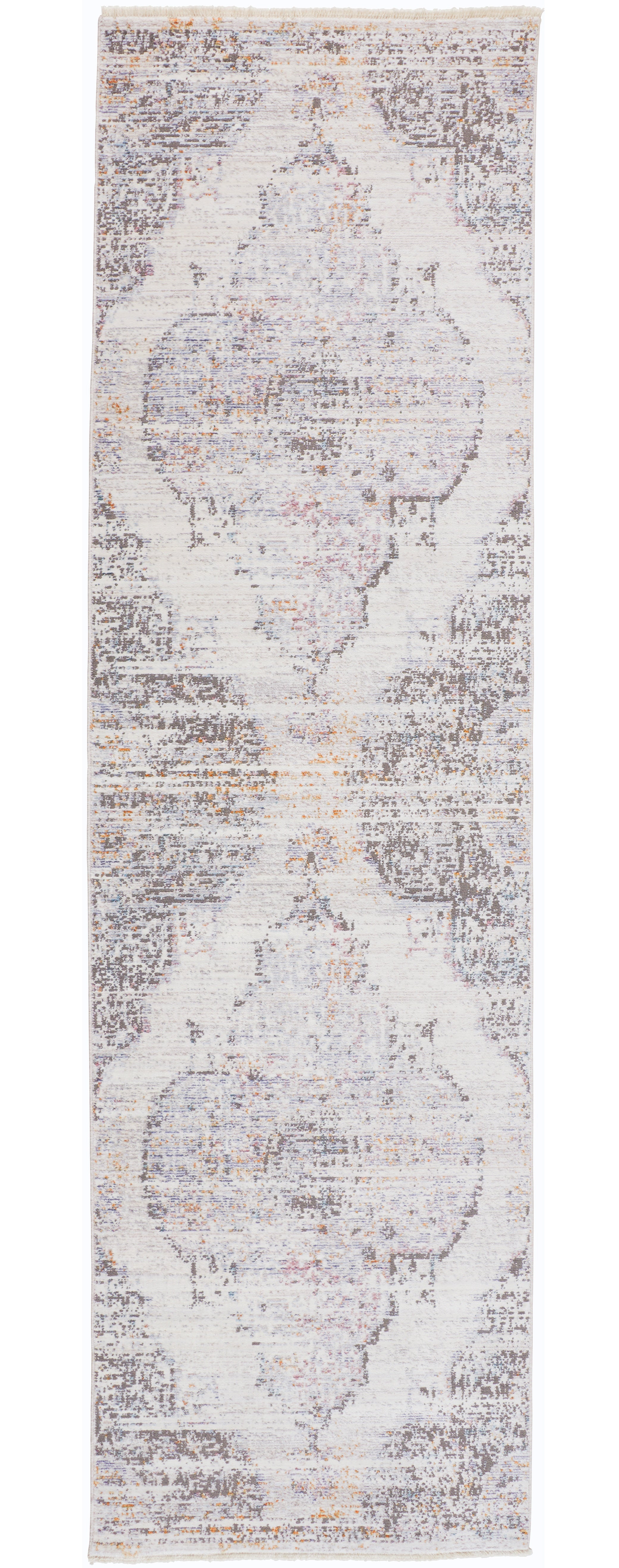 Cecily Transitional Medallion - Ivory/Gray/Pink