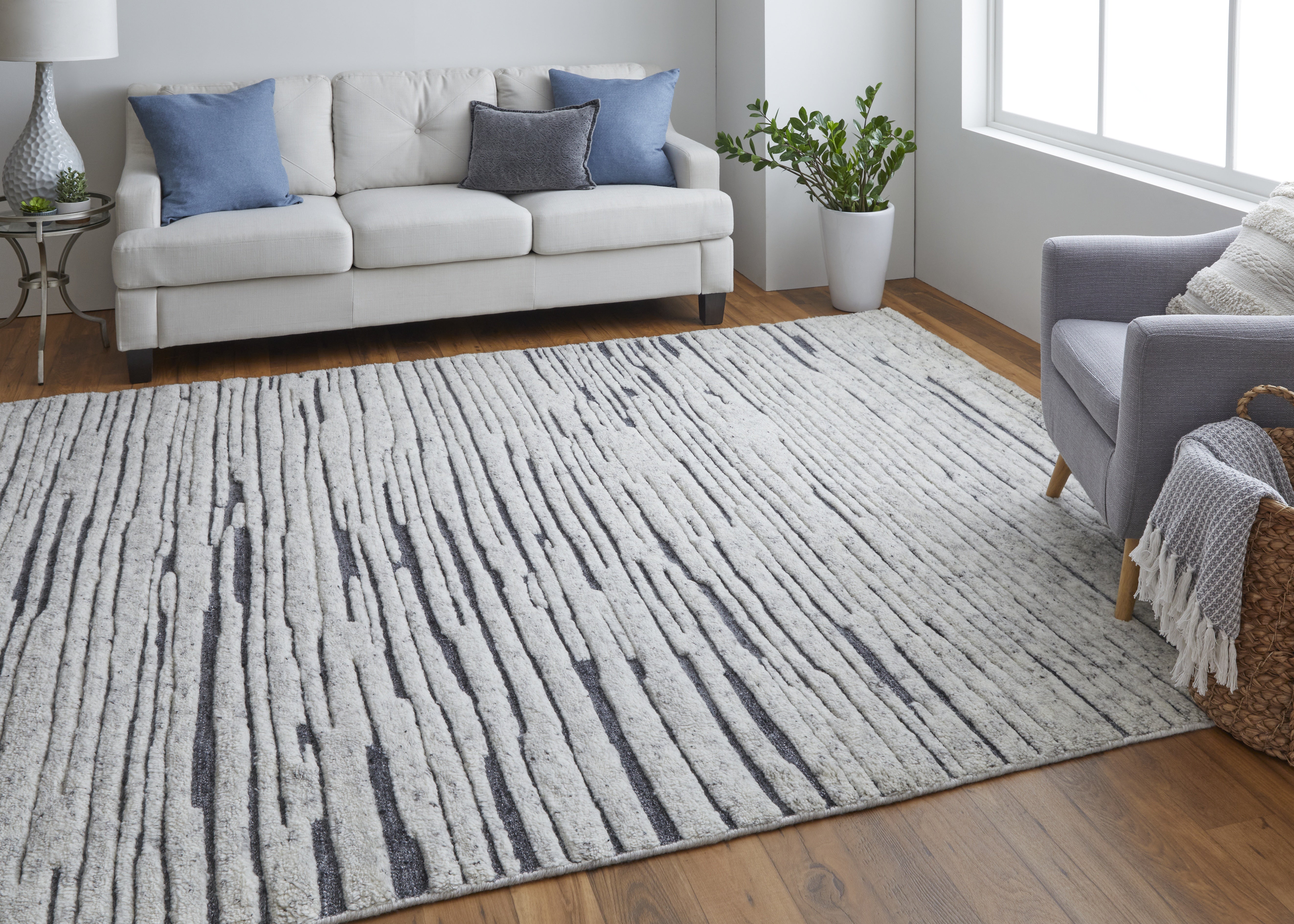 Broadfield Modern Stripes - Ivory Area Rug