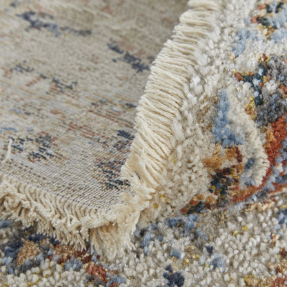 Kaia Transitional Medallion - Tan/Ivory/Orange Area Rug