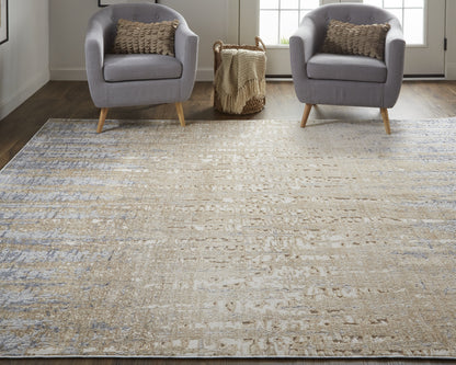 Laina Transitional Gradient & Ombre - Tan/Brown/Blue Area Rug