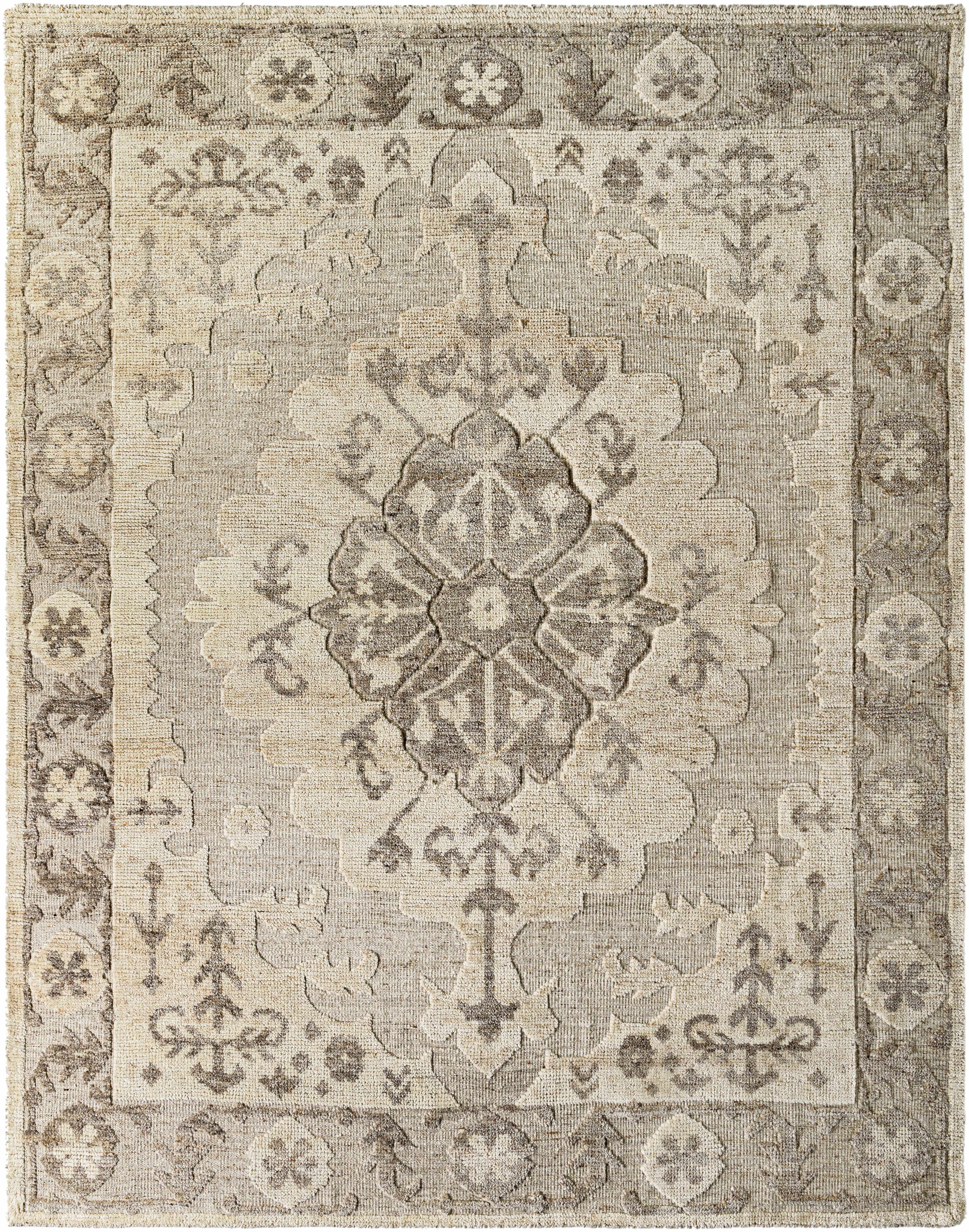 Medallion Hand-Knotted Wool Area Rug