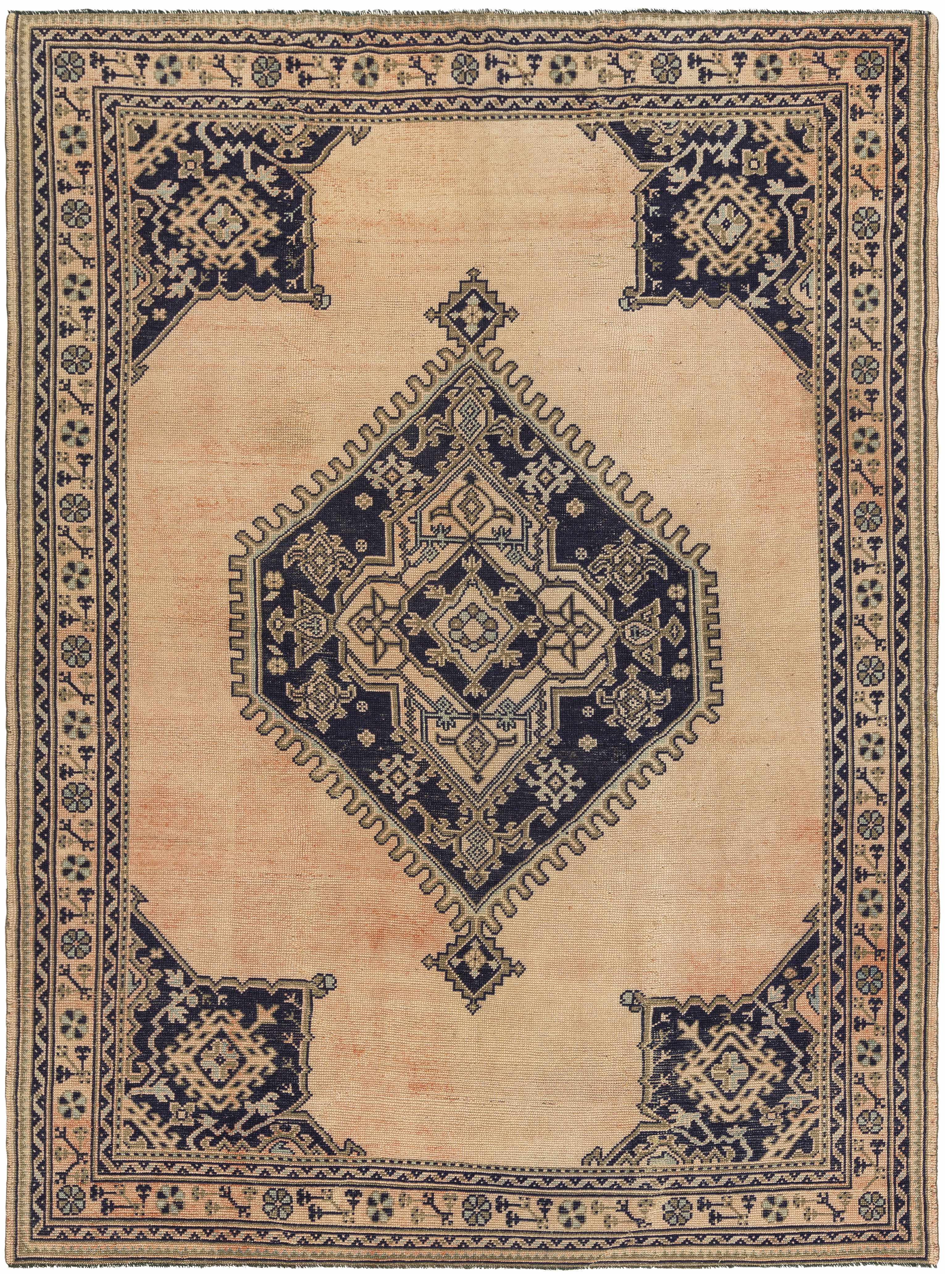Unique 7x10 Hand Knotted Traditional Medallion Wool Area Rug
