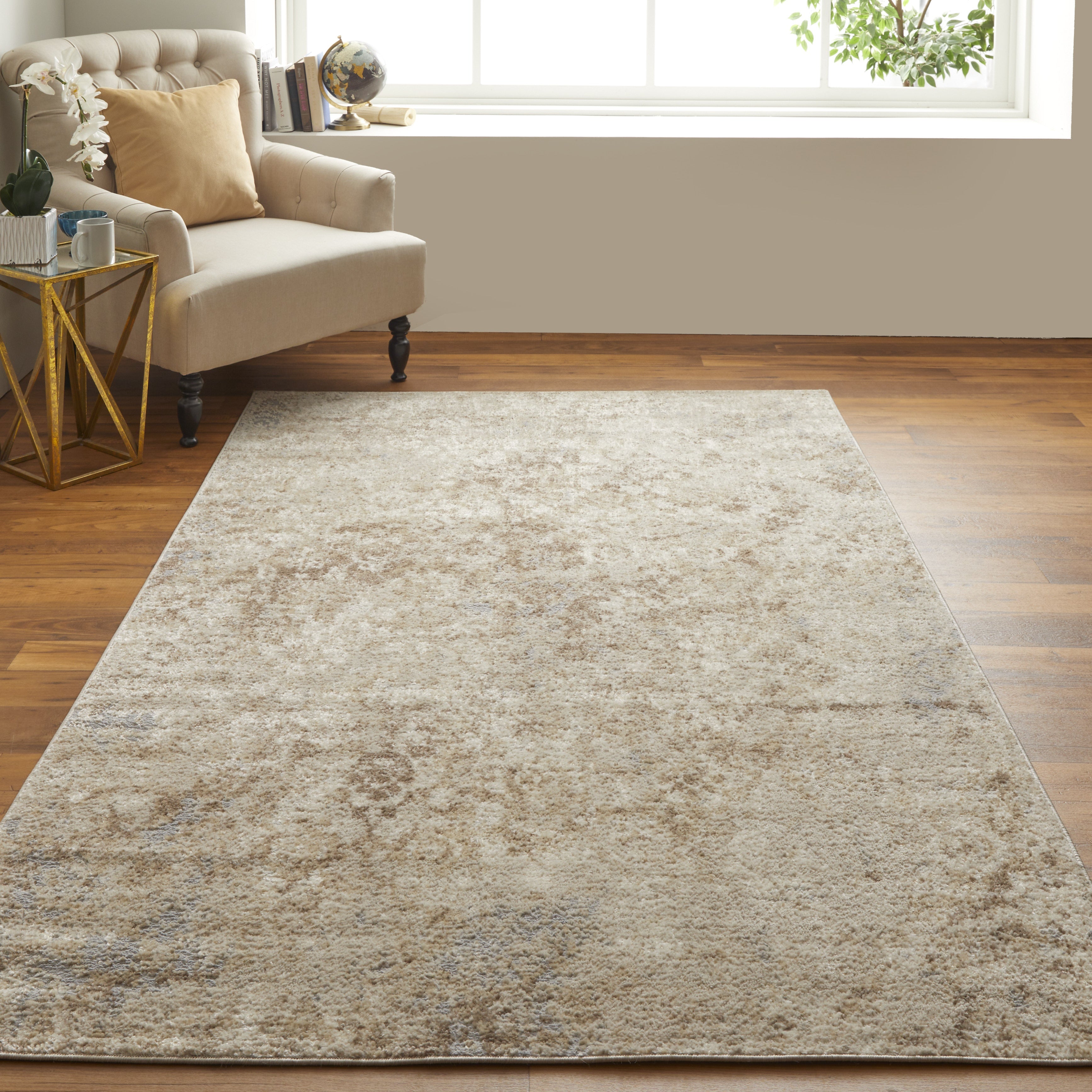 Camellia Transitional Abstract - Tan/Ivory