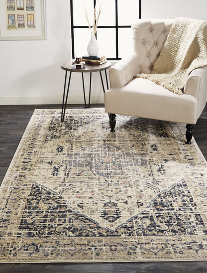Grayson Transitional Medallion - Tan/Gray/Black
