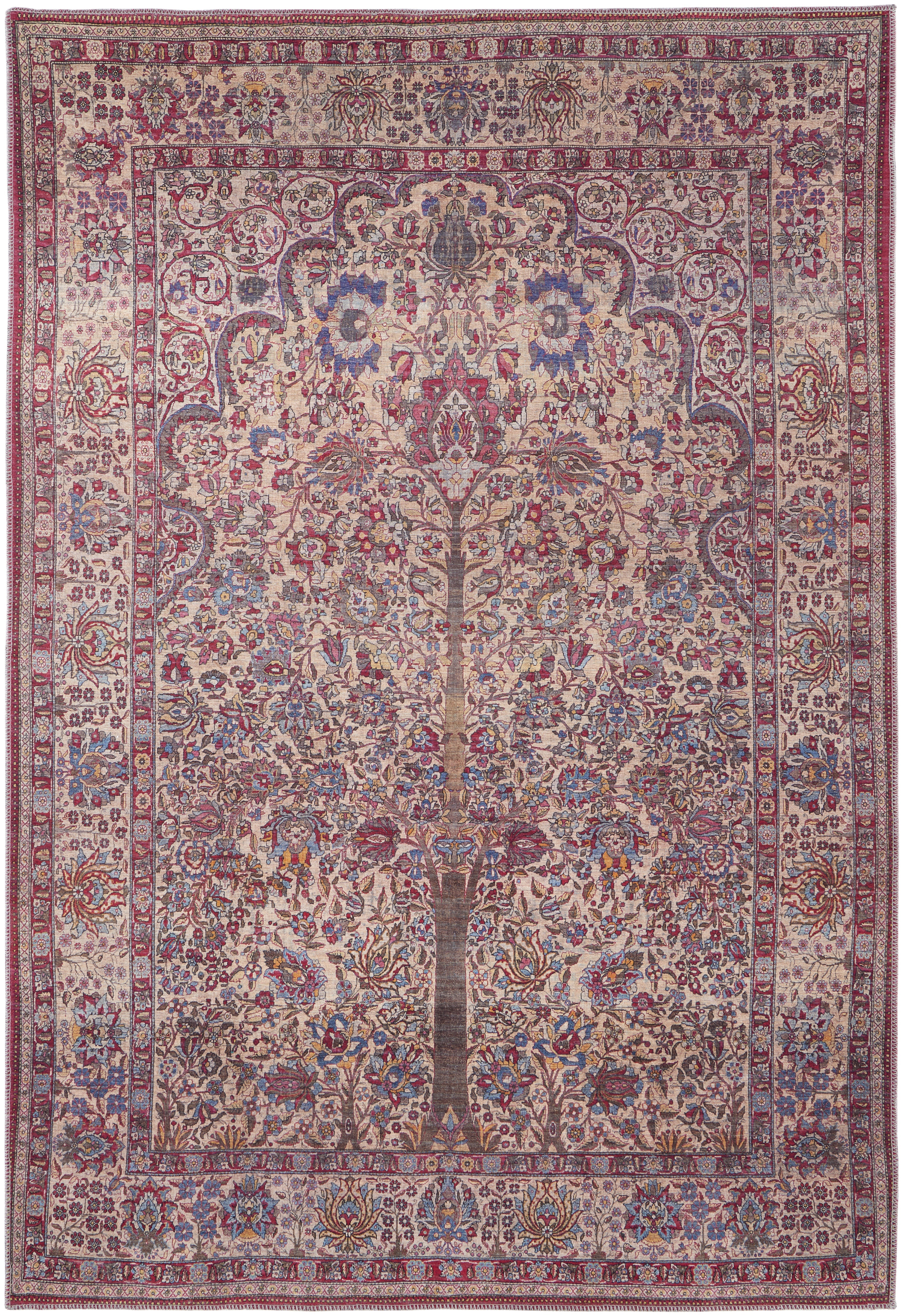 Rawlins Transitional Oriental - Red/Tan/Pink Area Rug