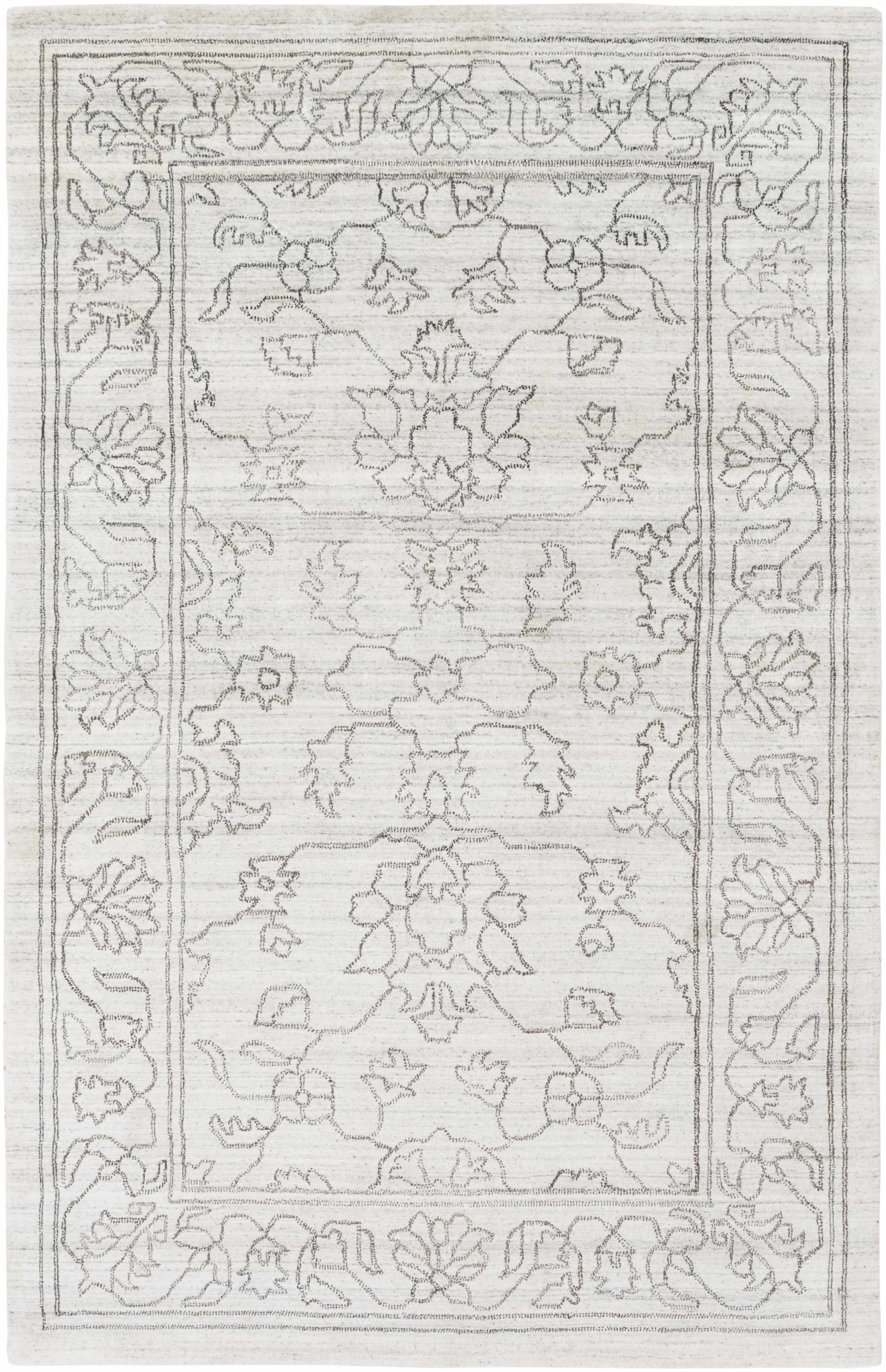 Hand-Knotted Sleek Cream Viscose Area Rug
