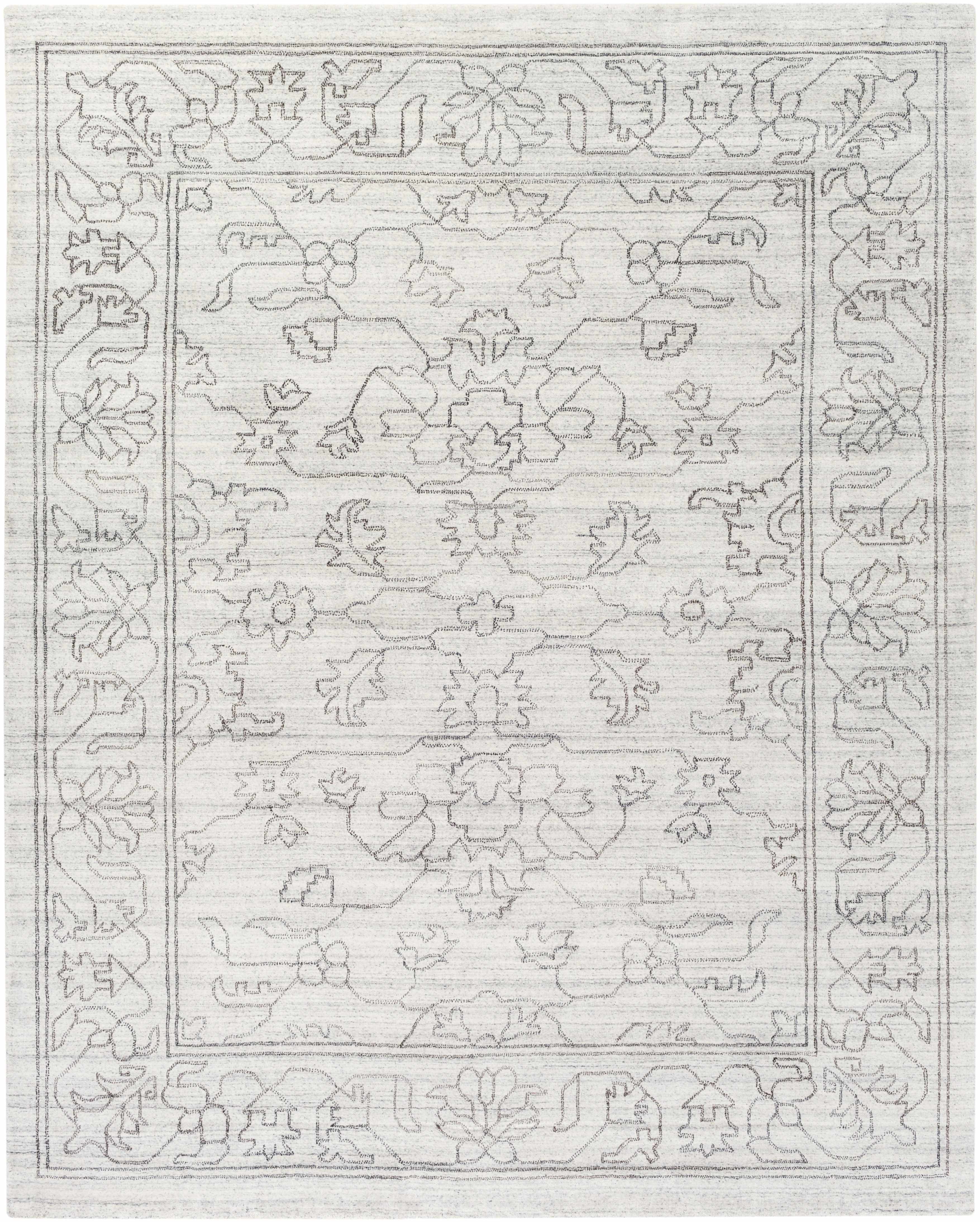 Hand-Knotted Sleek Cream Viscose Area Rug