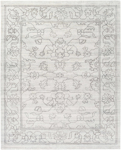 Hand-Knotted Sleek Cream Viscose Area Rug