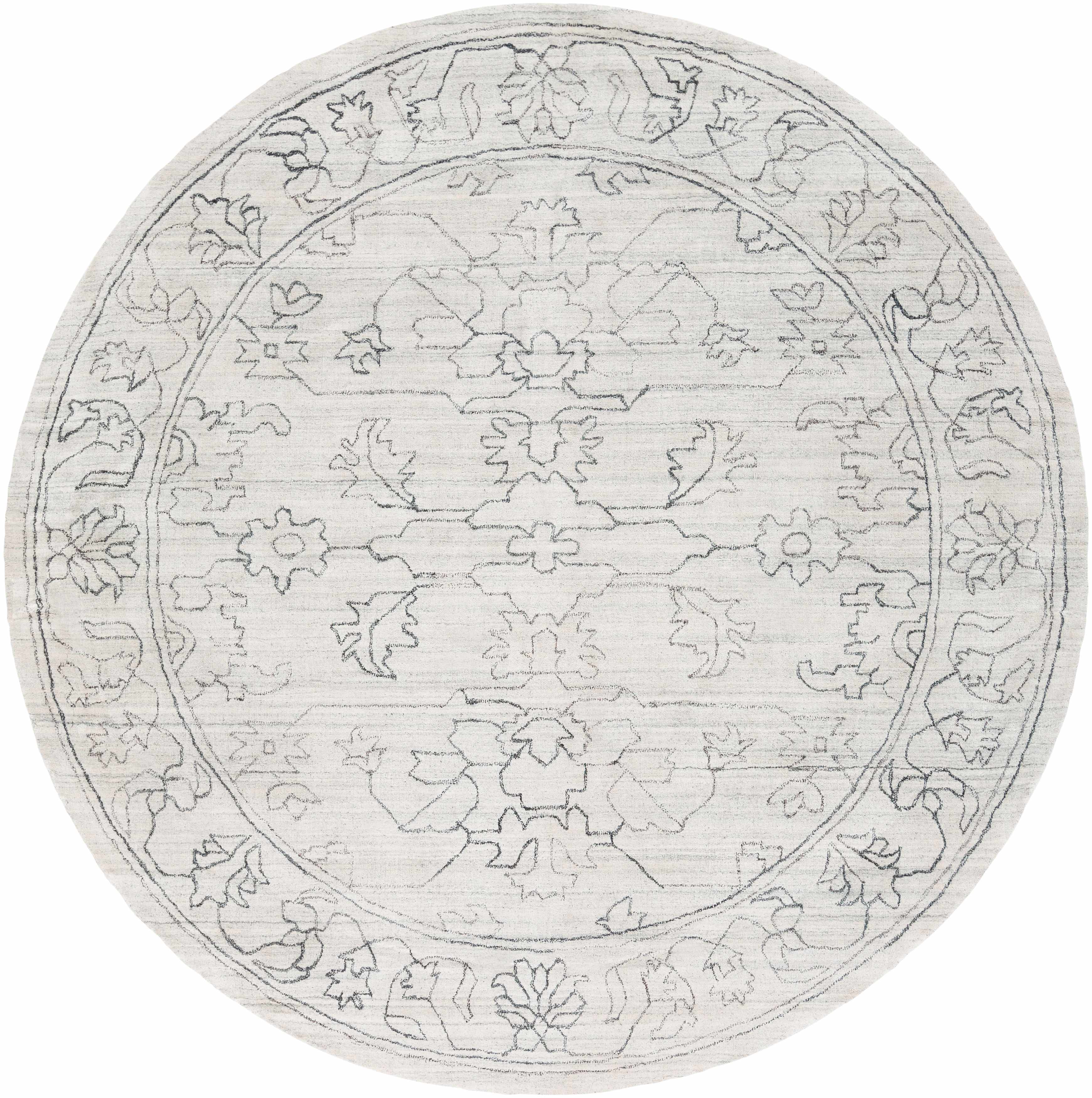 Hand-Knotted Sleek Cream Viscose Area Rug