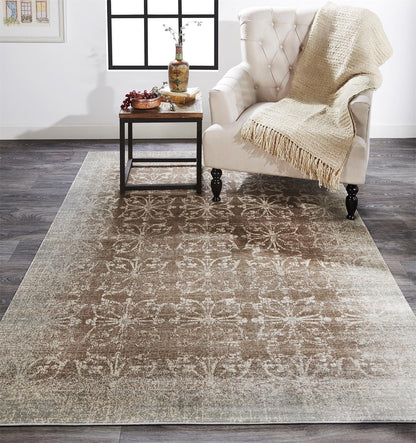 Fiona Transitional Geometric - Brown/Ivory/Gray