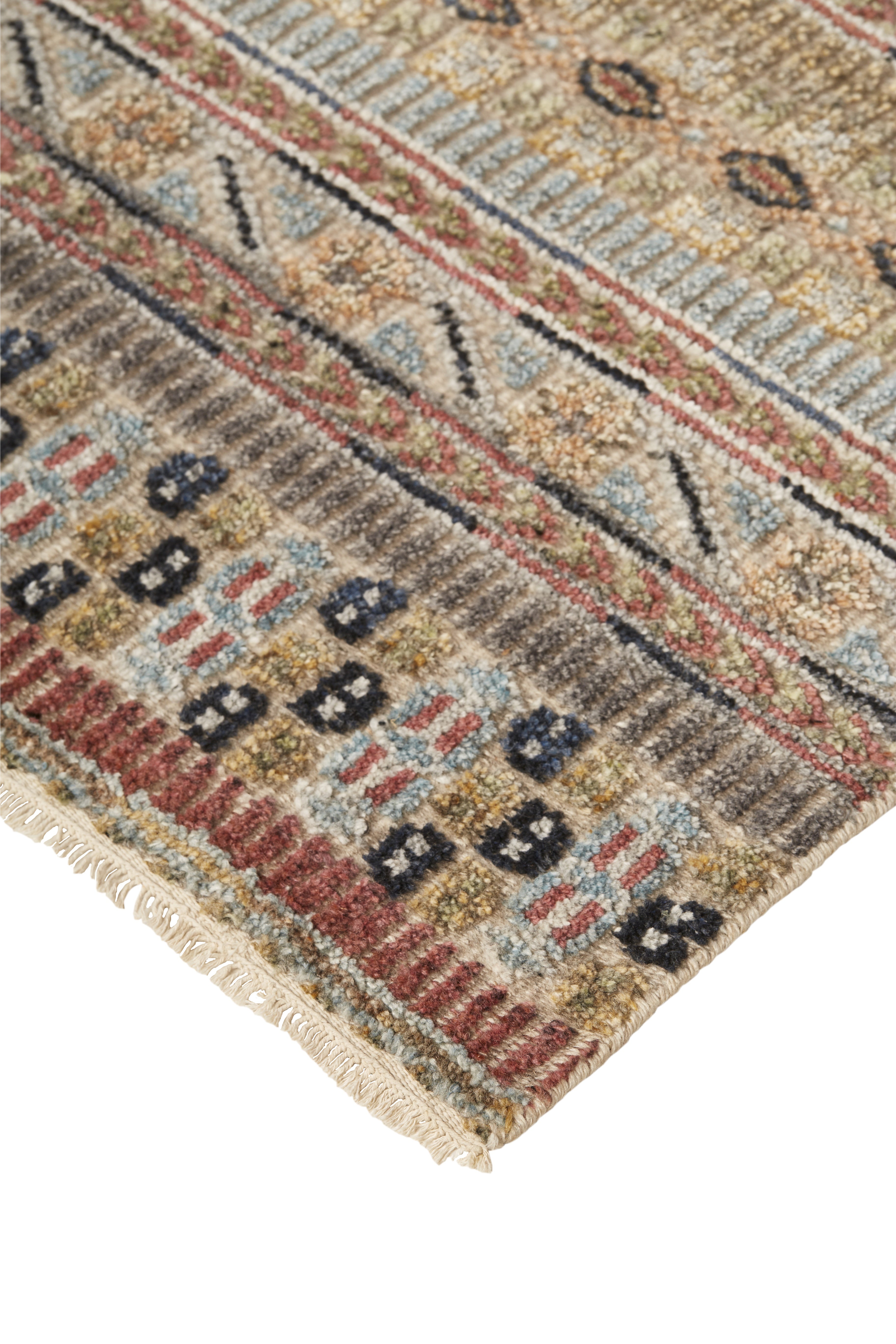 Payton Transitional Stripes - Tan/Orange/Blue Area Rug