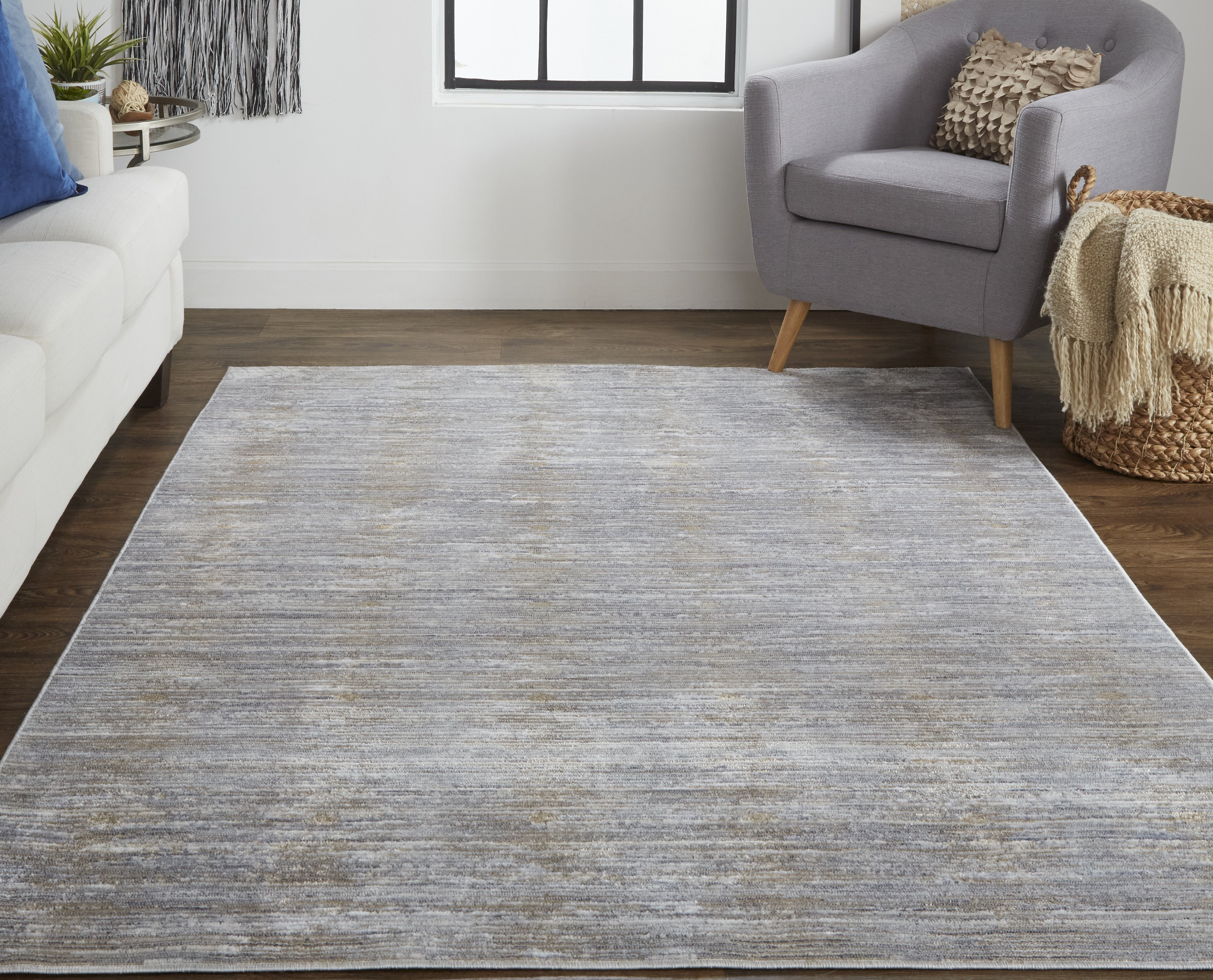 Laina Transitional Distressed - Taupe/Silver/Tan Area Rug