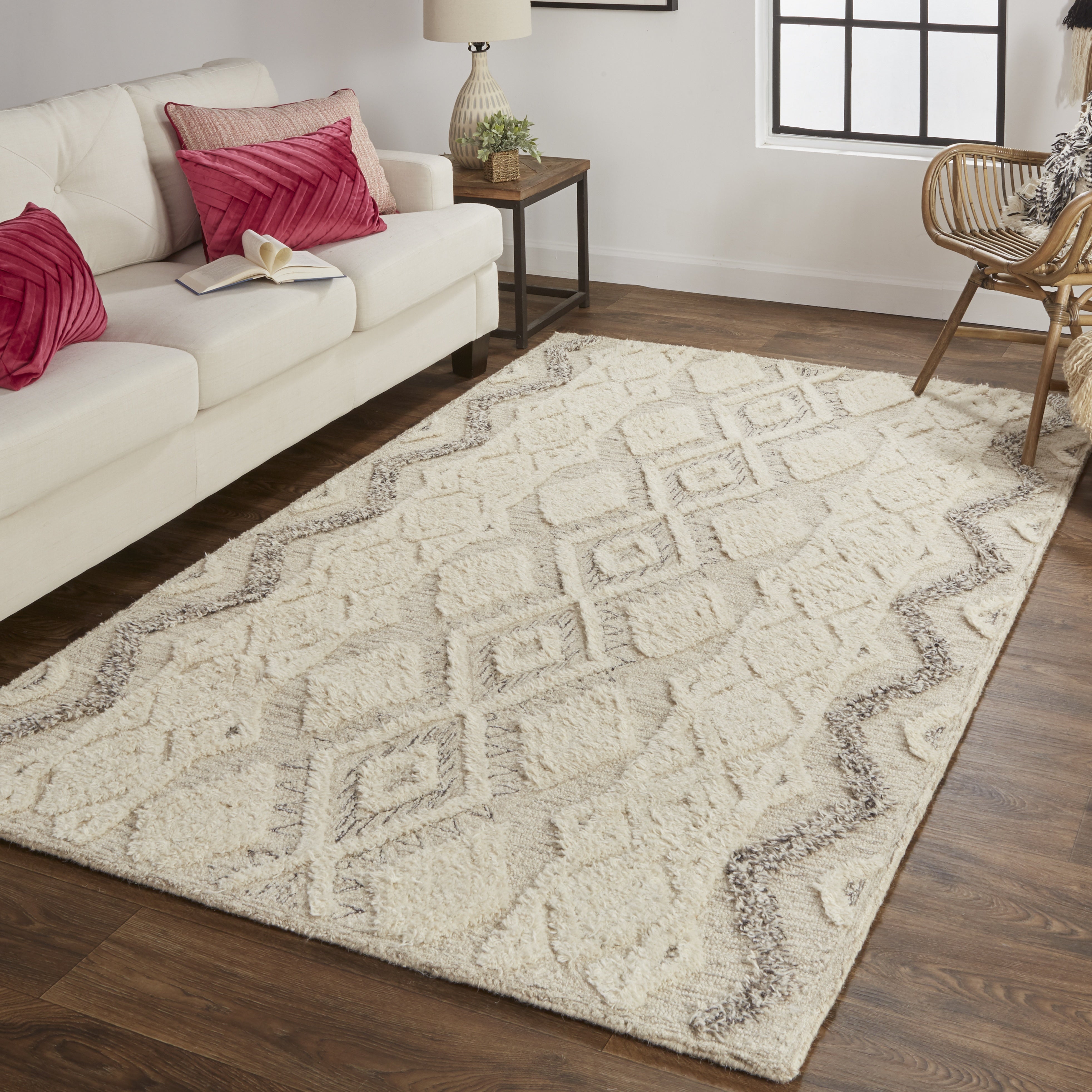 Anica Transitional Geometric - Ivory/Taupe/Gray Area Rug