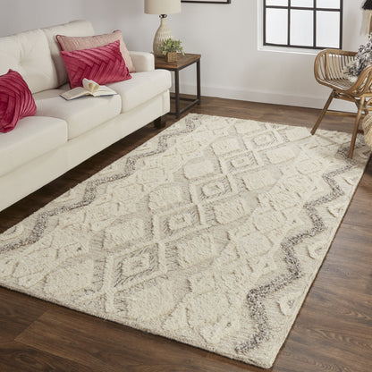 Anica Transitional Geometric - Ivory/Taupe/Gray Area Rug