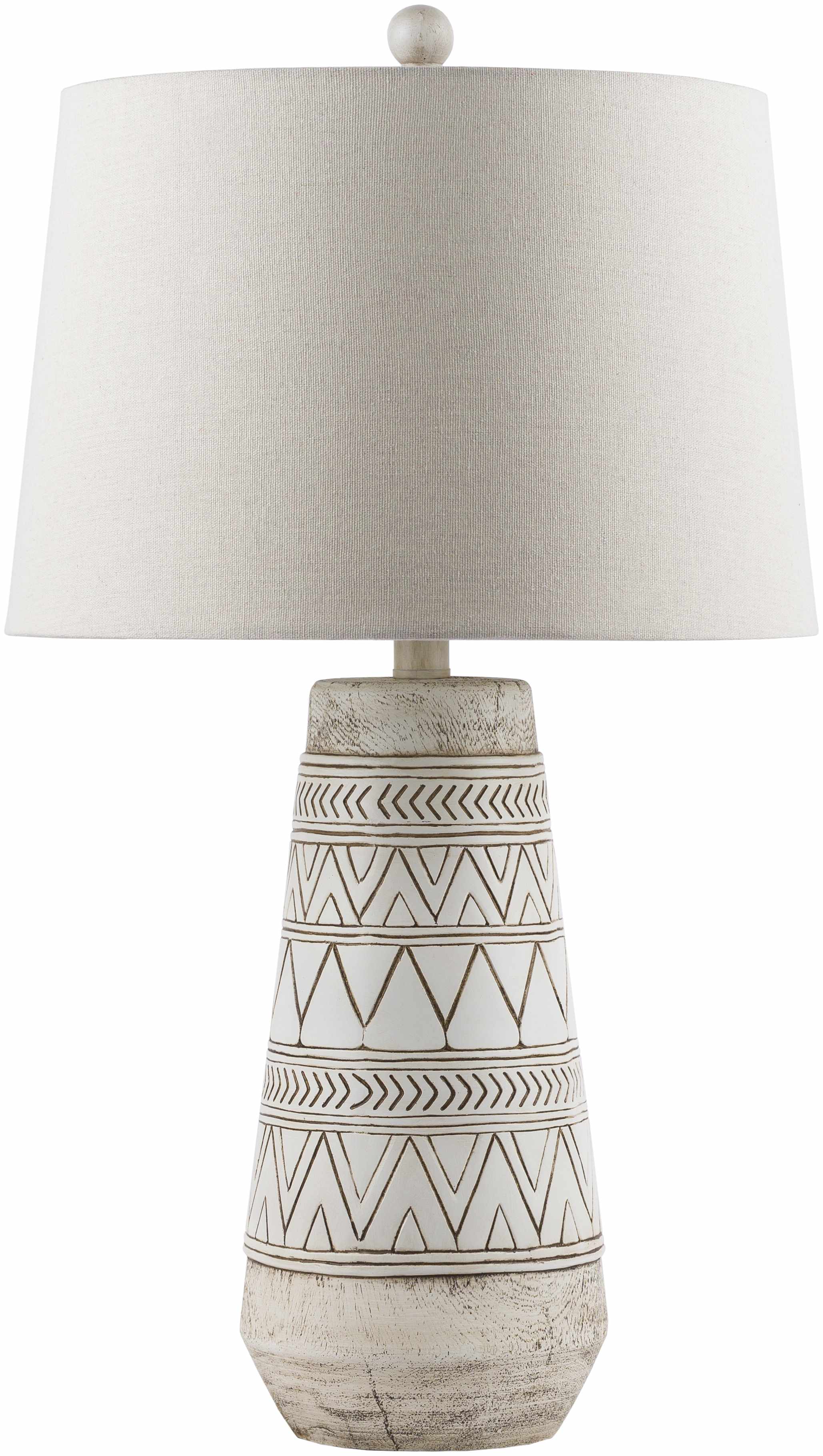 Tribal Geometric Tan Table Lamp