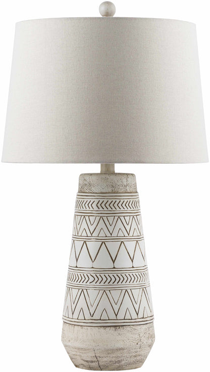 Tribal Geometric Tan Table Lamp