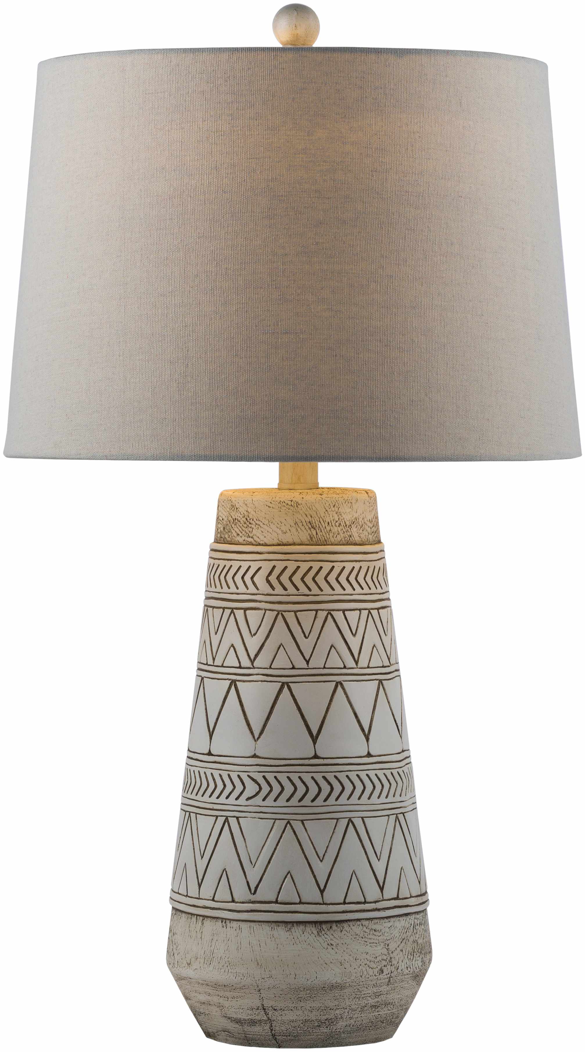Tribal Geometric Tan Table Lamp