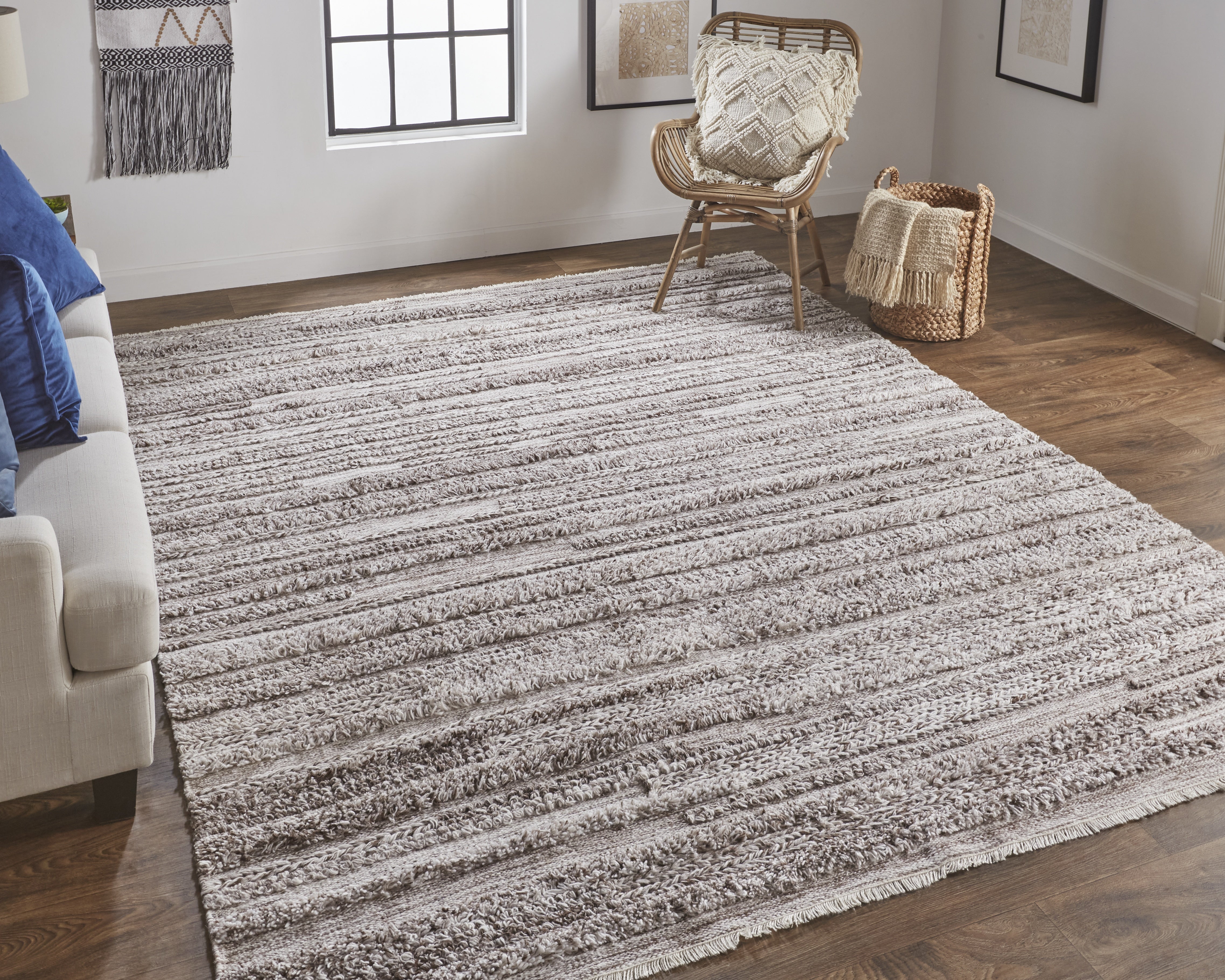 Alden Transitional Stripes - Taupe/Brown/Ivory