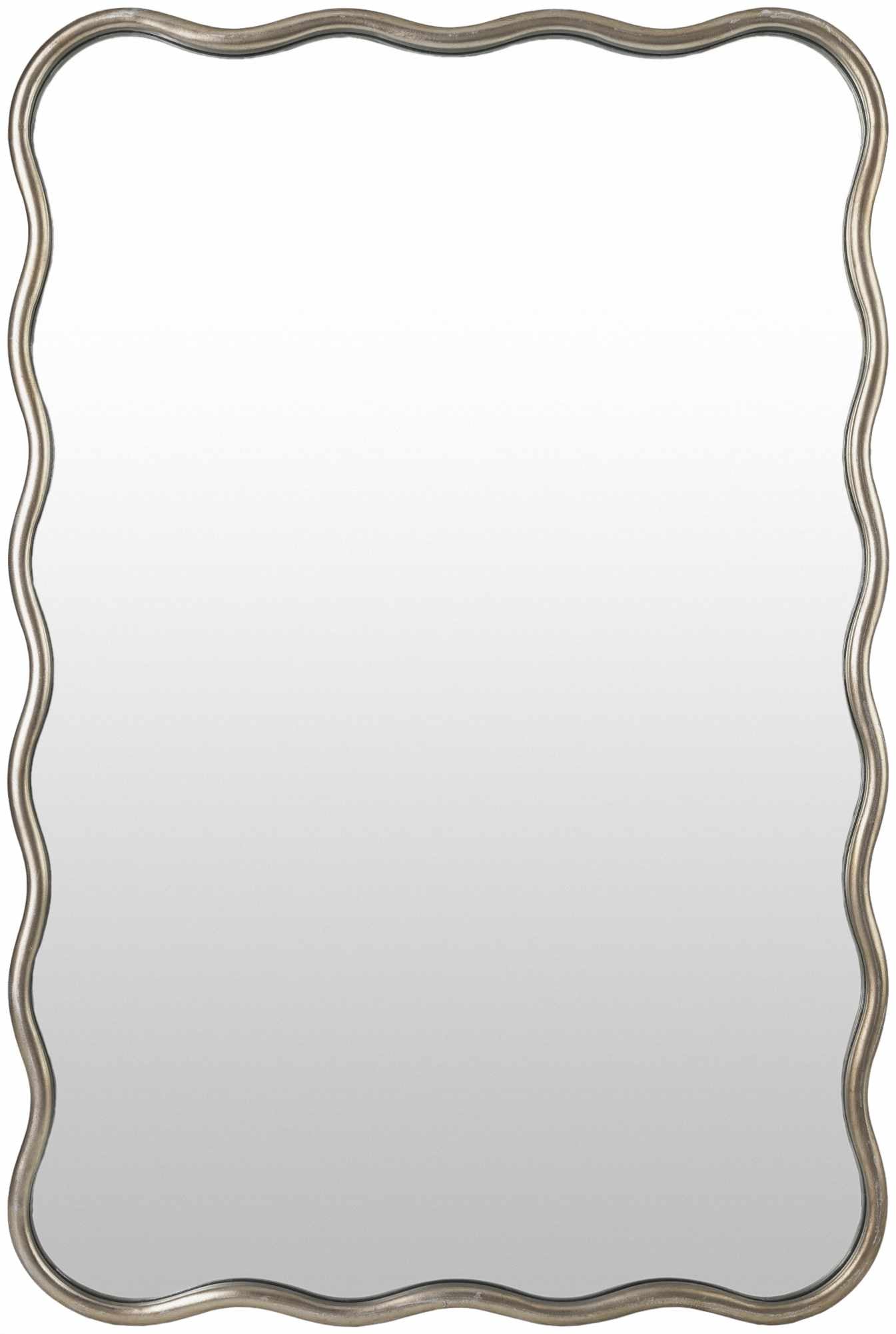 Nura Contemporary Silver Gray Rectangle Mirror