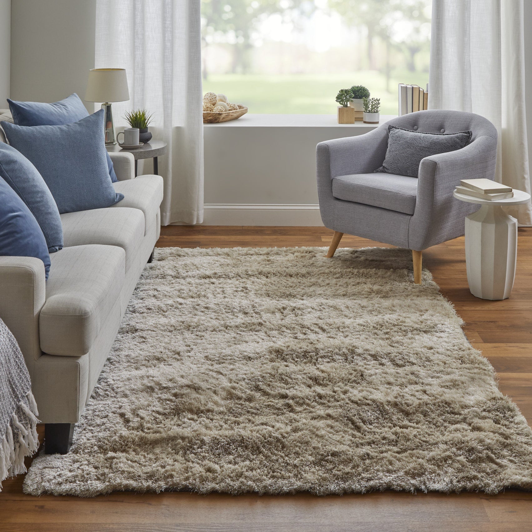 Indochine Modern Solid - Tan/Taupe Area Rug