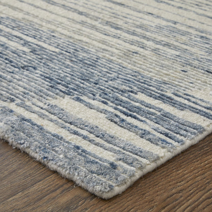 Brighton Modern Abstract - Ivory/Blue/Silver Area Rug