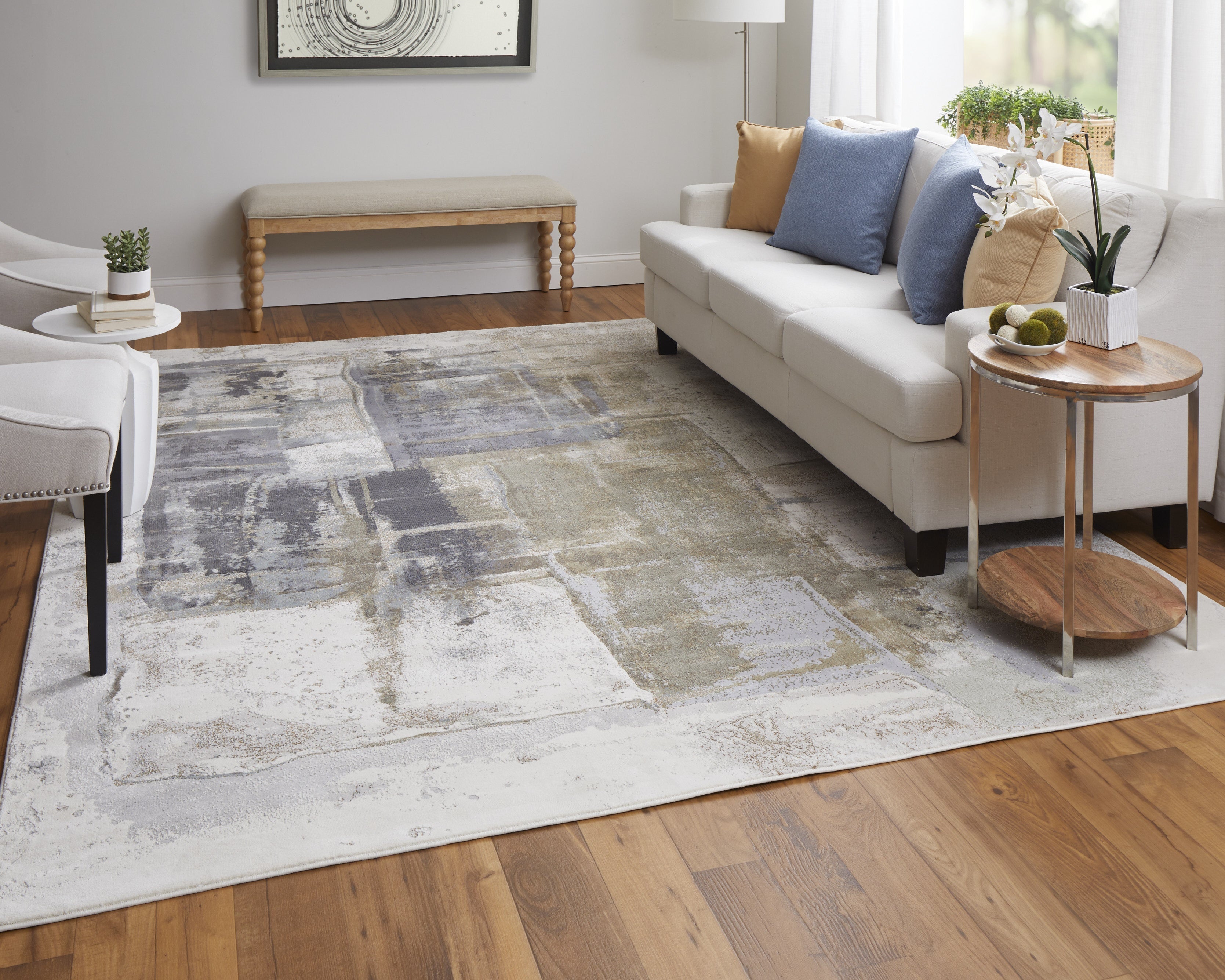 Clio Modern Watercolor - Brown/Gray/Black Area Rug